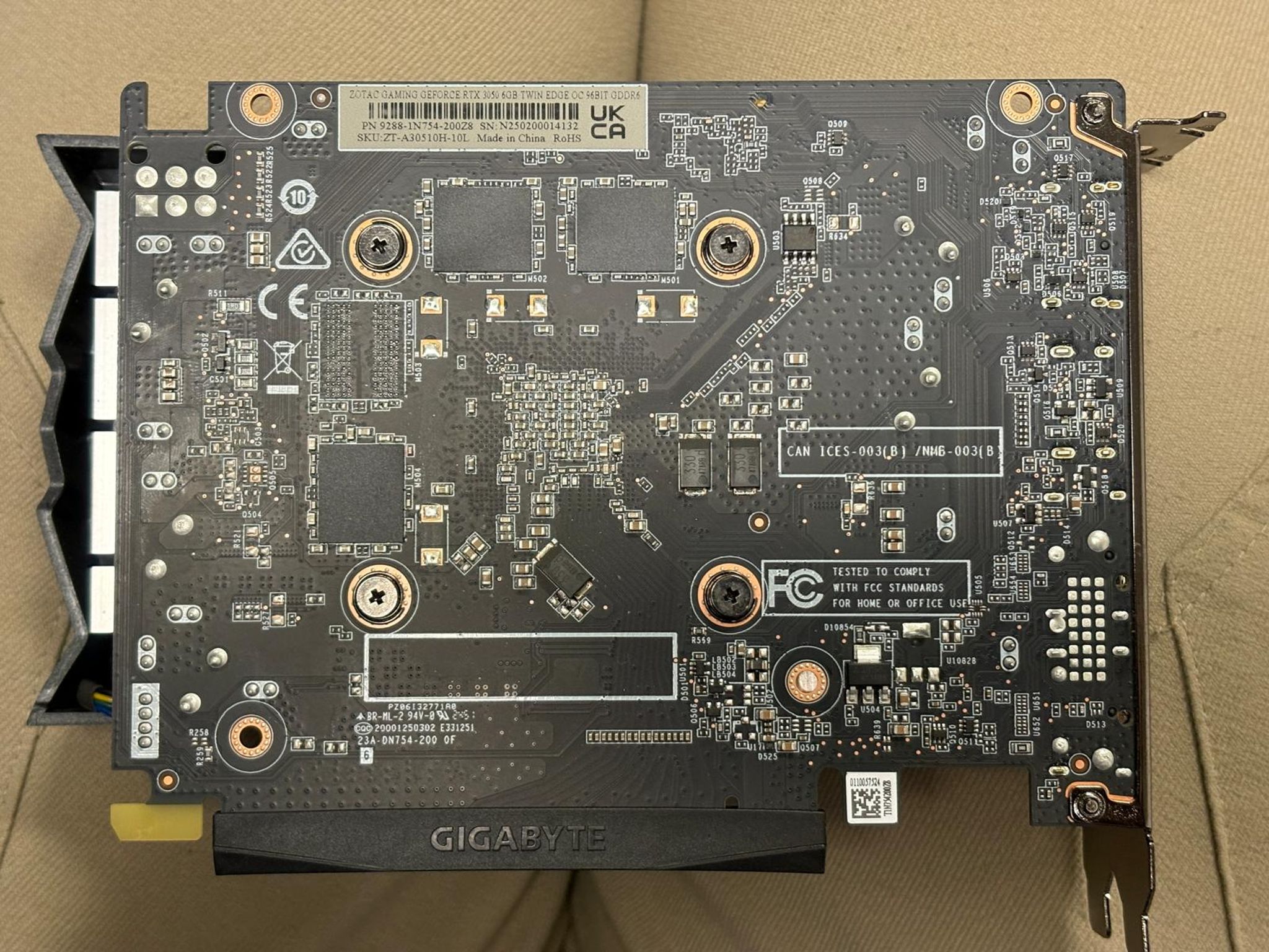 USED IN GOOD CONDITION W/ TEST REPORT - ZOTAC GAMING GeForce RTX 3050 6GB GDDR6 Twin Edge OC