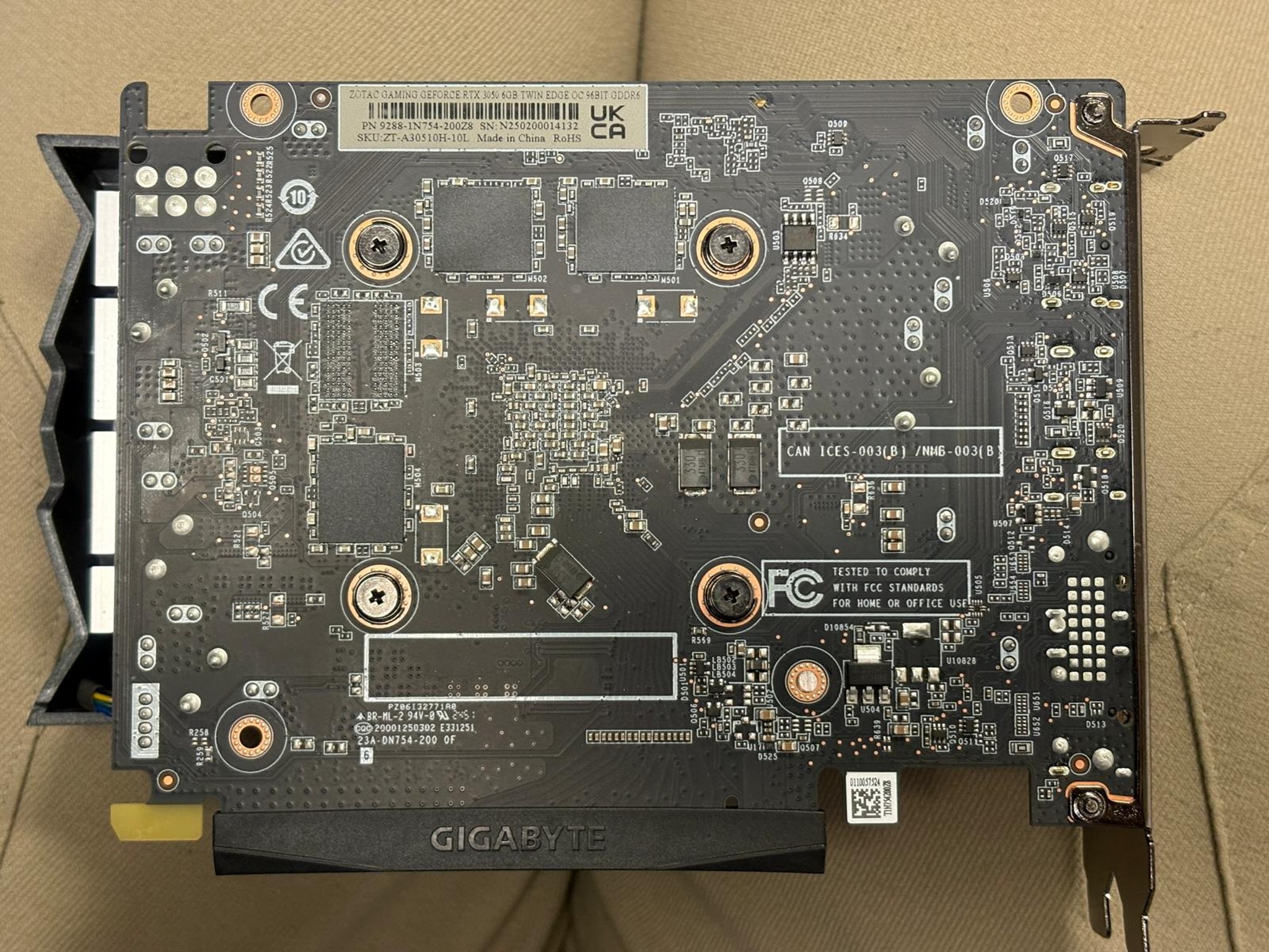 USED IN GOOD CONDITION W/ TEST REPORT - ZOTAC GAMING GeForce RTX 3050 6GB GDDR6 Twin Edge OC