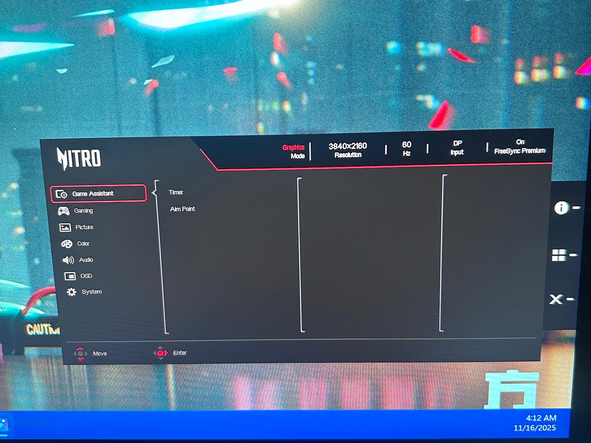 Acer Nitro 27" 4K (160hz) (3840 x 2160) Gaming Monitor (XV272K)