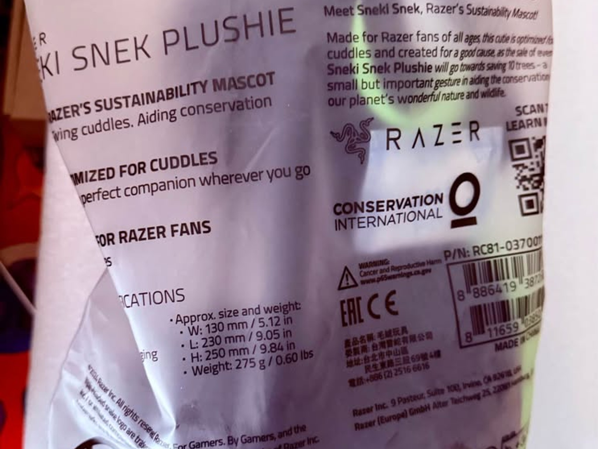 Razer SNEKI SNEK PLUSHIE