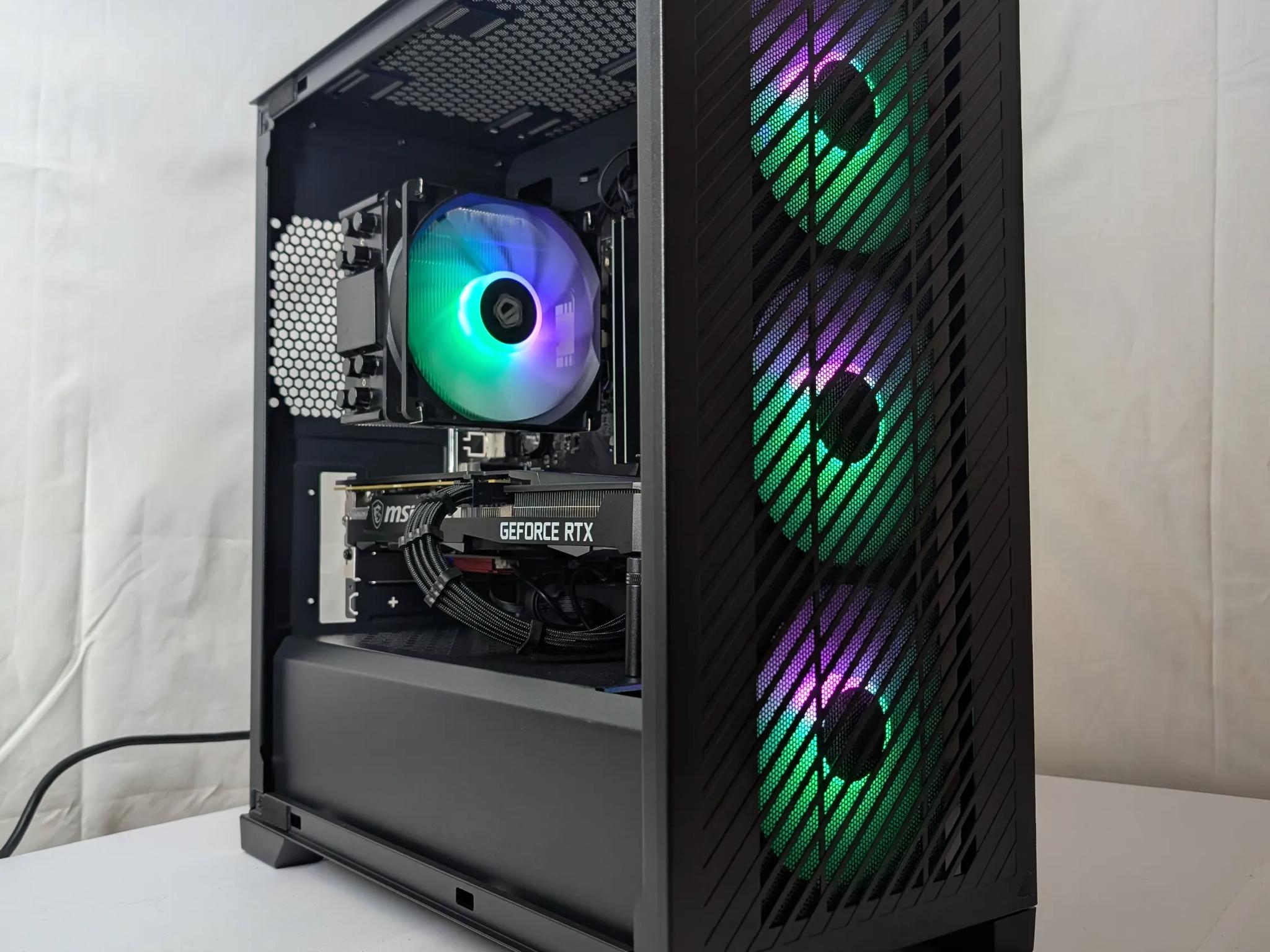 🖤 All-Black Gaming Beast – Ryzen 5 3600 + RTX 3060Ti | Wi-Fi & Bluetooth Ready 🖤