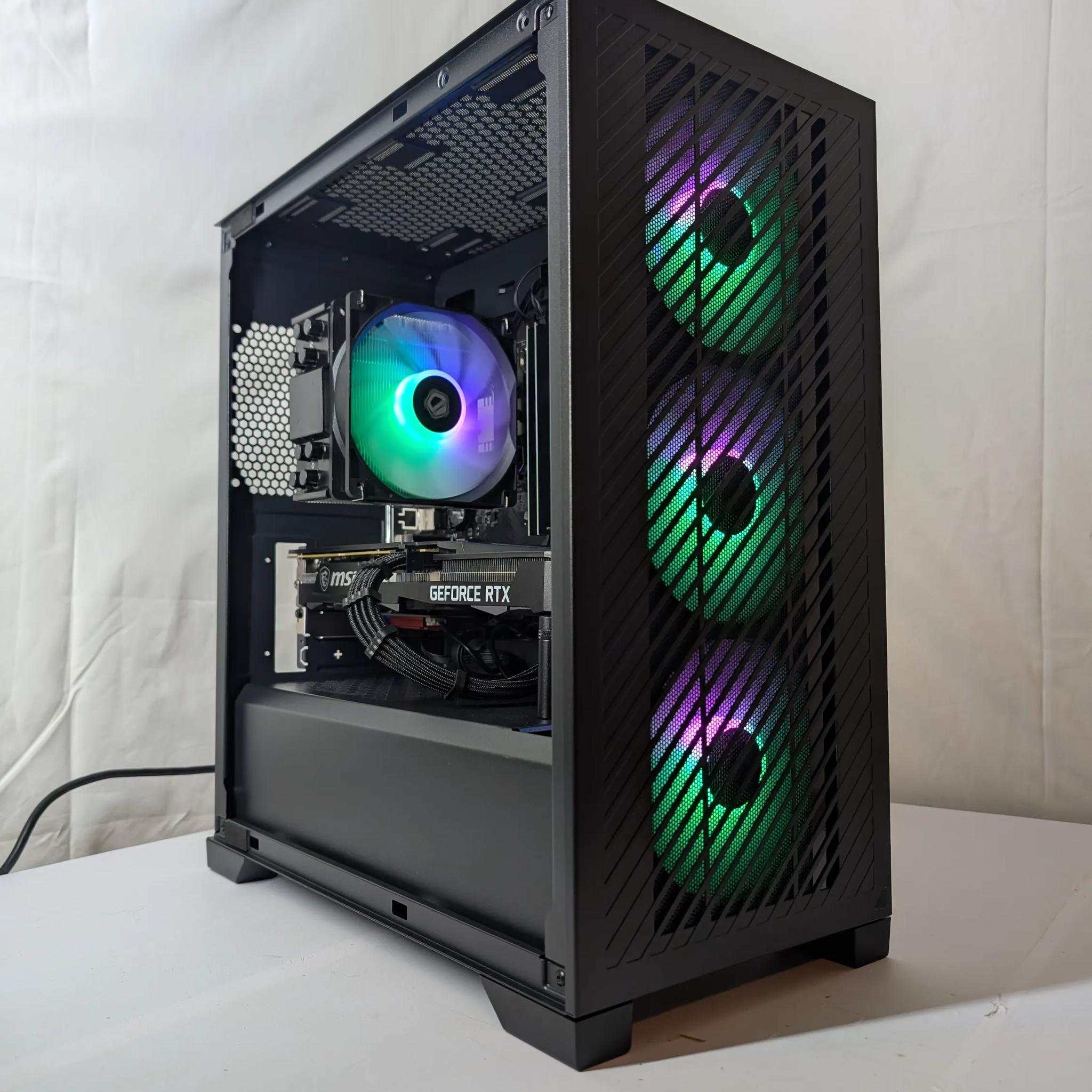 🖤 All-Black Gaming Beast – Ryzen 5 3600 + RTX 3060Ti | Wi-Fi & Bluetooth Ready 🖤