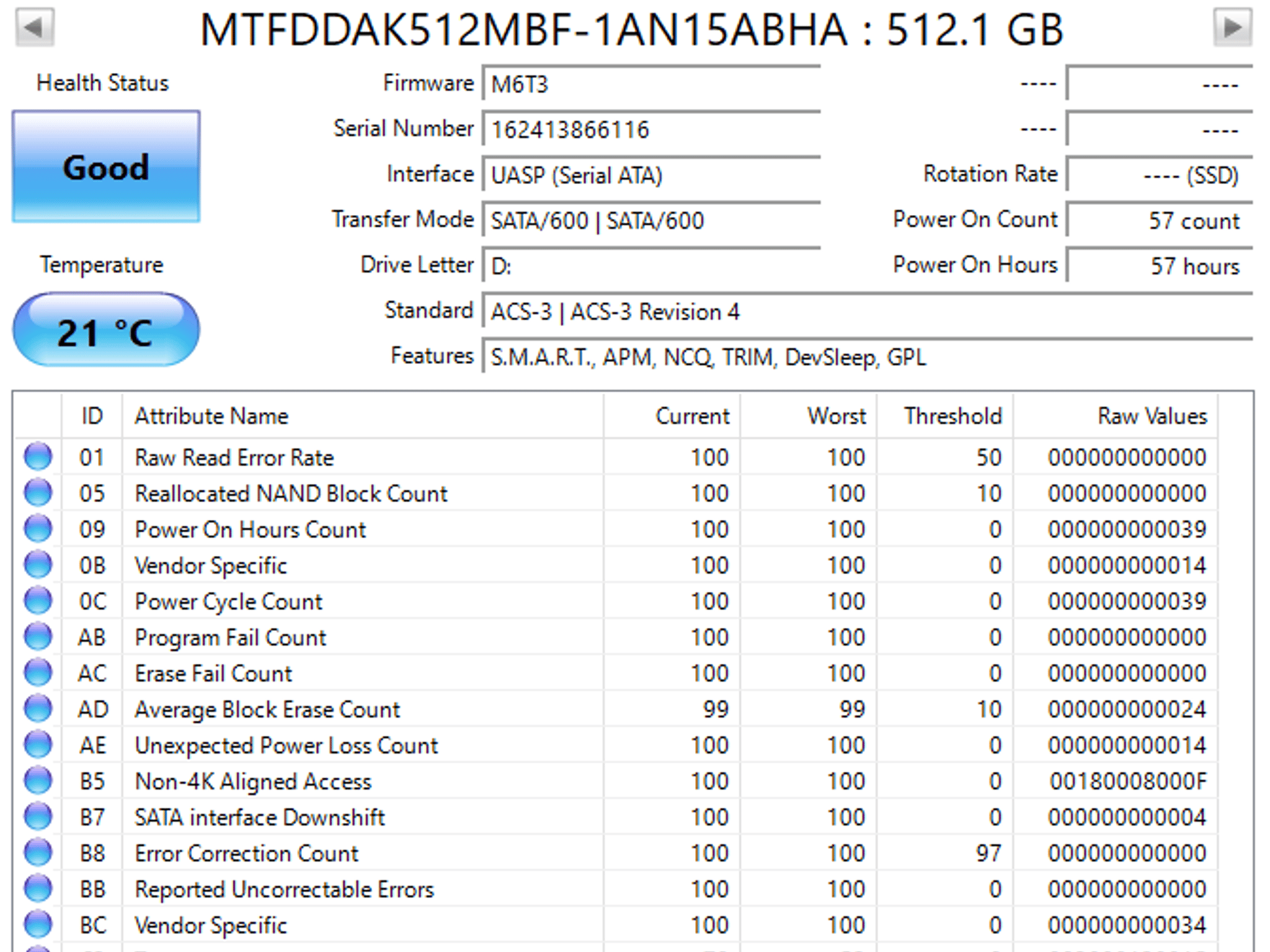 [Like New] Micron M600 512GB SSD - Only 57 Hours