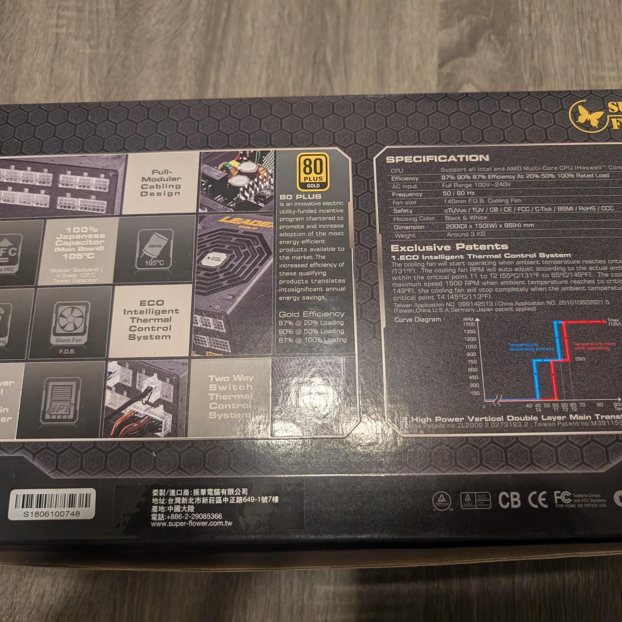 Super Flower Leadex Gold 1300W 80 Plus Gold Still under warranty