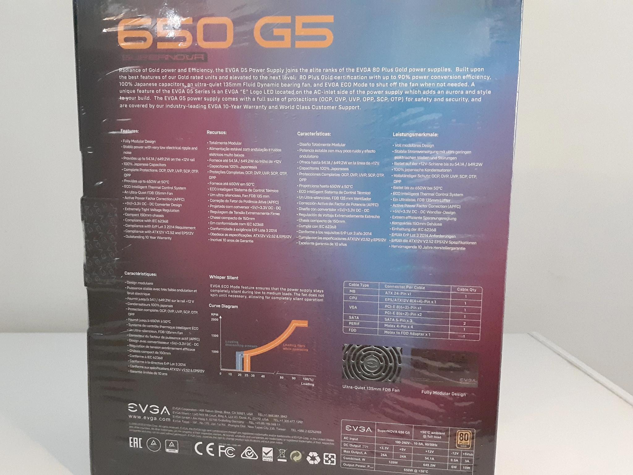 SEALED || EVGA SuperNOVA 650 G5 80+ Gold Fully Modular ATX