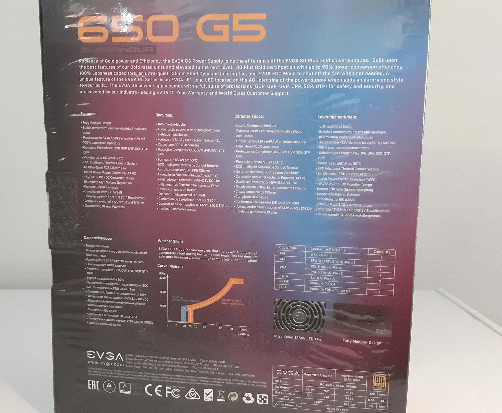 SEALED || EVGA SuperNOVA 650 G5 80+ Gold Fully Modular ATX