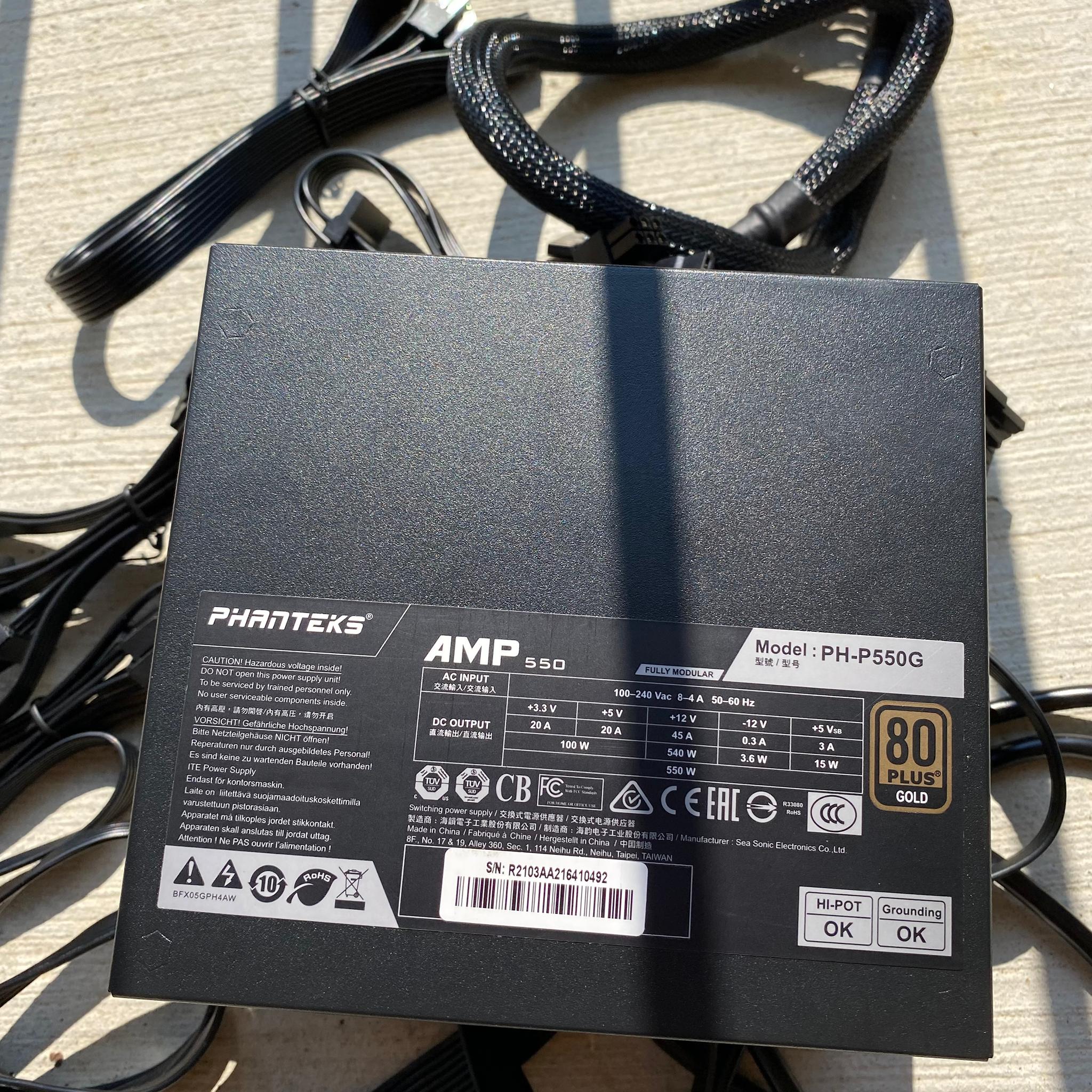 Phanteks AMP 550w 80+ Gold ATX PSU