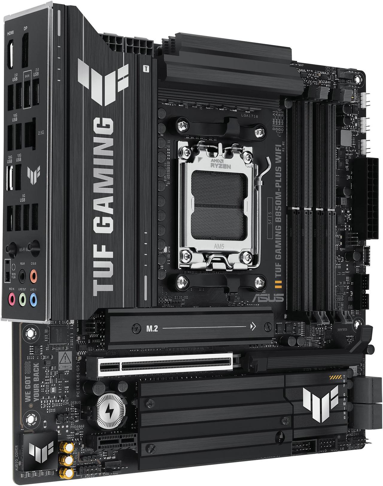 ASUS TUF GAMING B850M-PLUS WIFI AMD B850 AM5 DDR5 MicroATX Desktop Motherboard