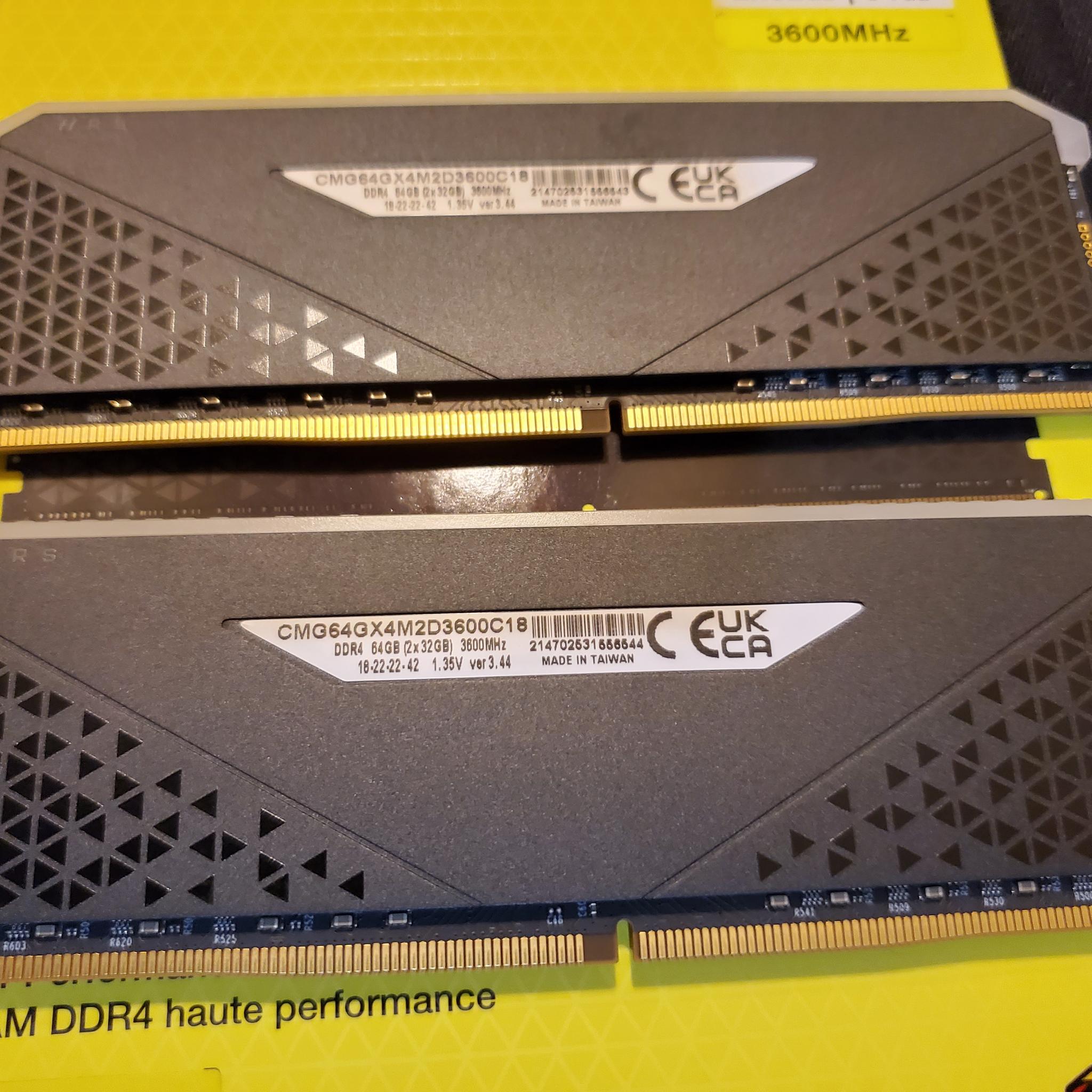 Corsair Vengeance RGB RS 3600mhz CL18 64gb (2x32gb) DDR4 RAM Kit