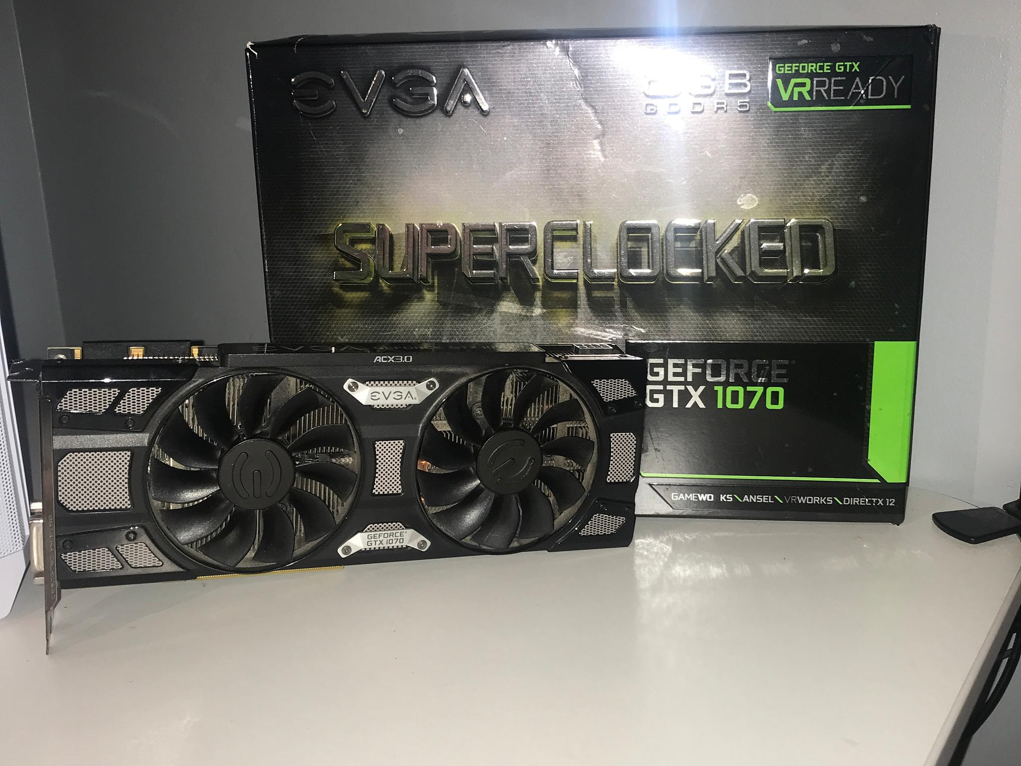 EVGA GTX 1070 8GB CARD WITH ORIGINAL BOX
