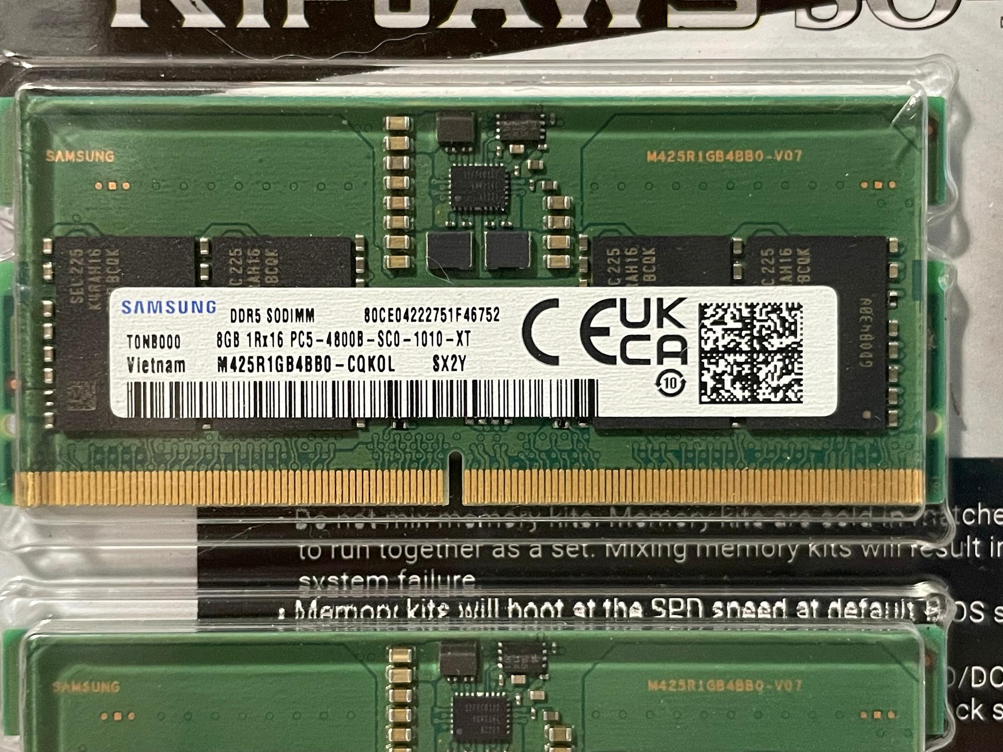 16gb Samsung OEM DDR5 SODIMM