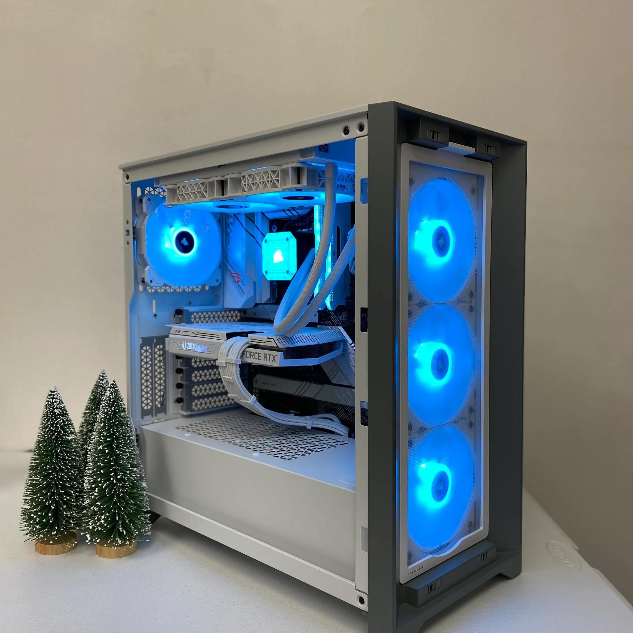 **🎄🚀 Tech FrostBite - Xmas Mode 🚀🎄- i5-13600K-32GB-RTX3060 White** Upgraded 13th Gen + Power Supply