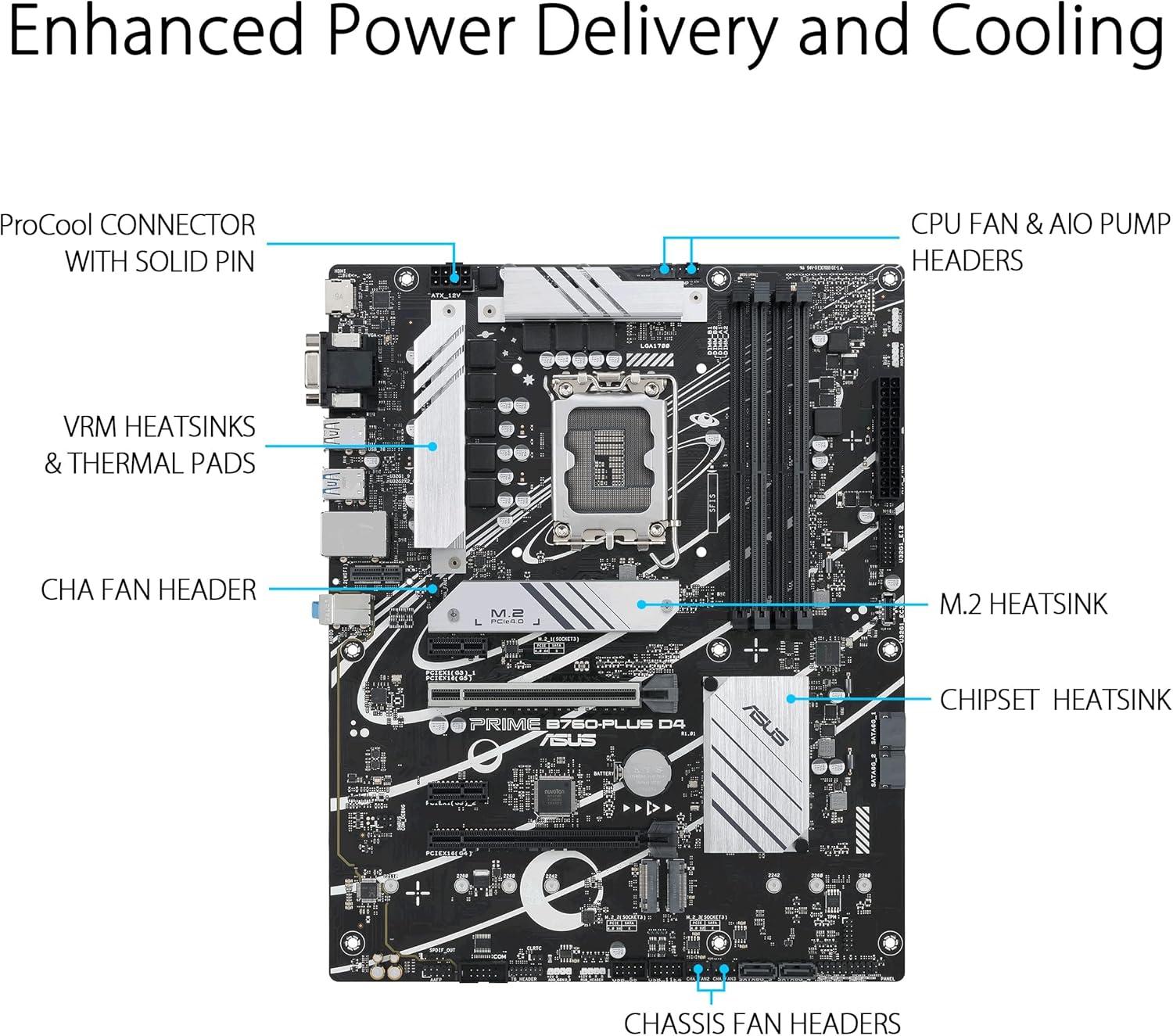 ASUS Prime B760-PLUS D4 Intel GA 1700 ATX Motherboard