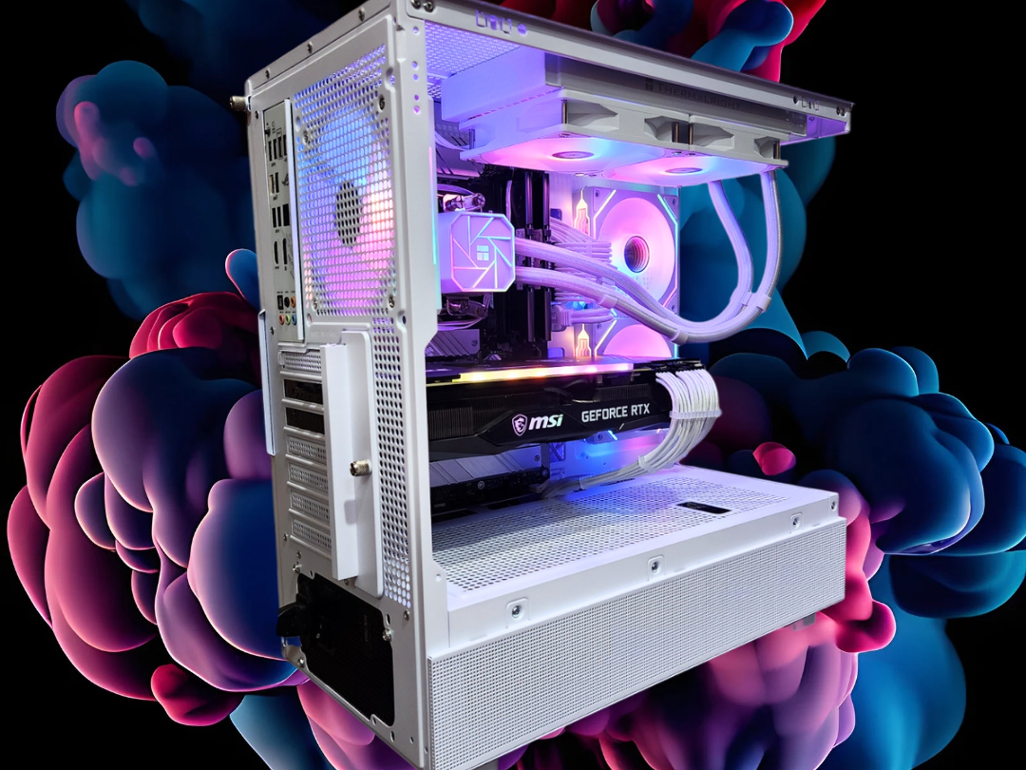 ON SALE: RTX 3080 + Ryzen 7 5700G + 32GB RAM + 1TB SSD + 5 Fans + Full RGB ( White RGB Gaming PC )