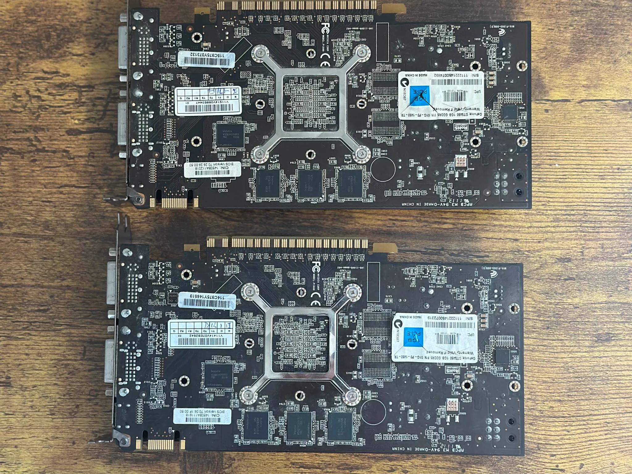 2X EVGA Nvidia Geforce GTS 450 1GB GDDR5 Graphics Card W/ SLI Bridge