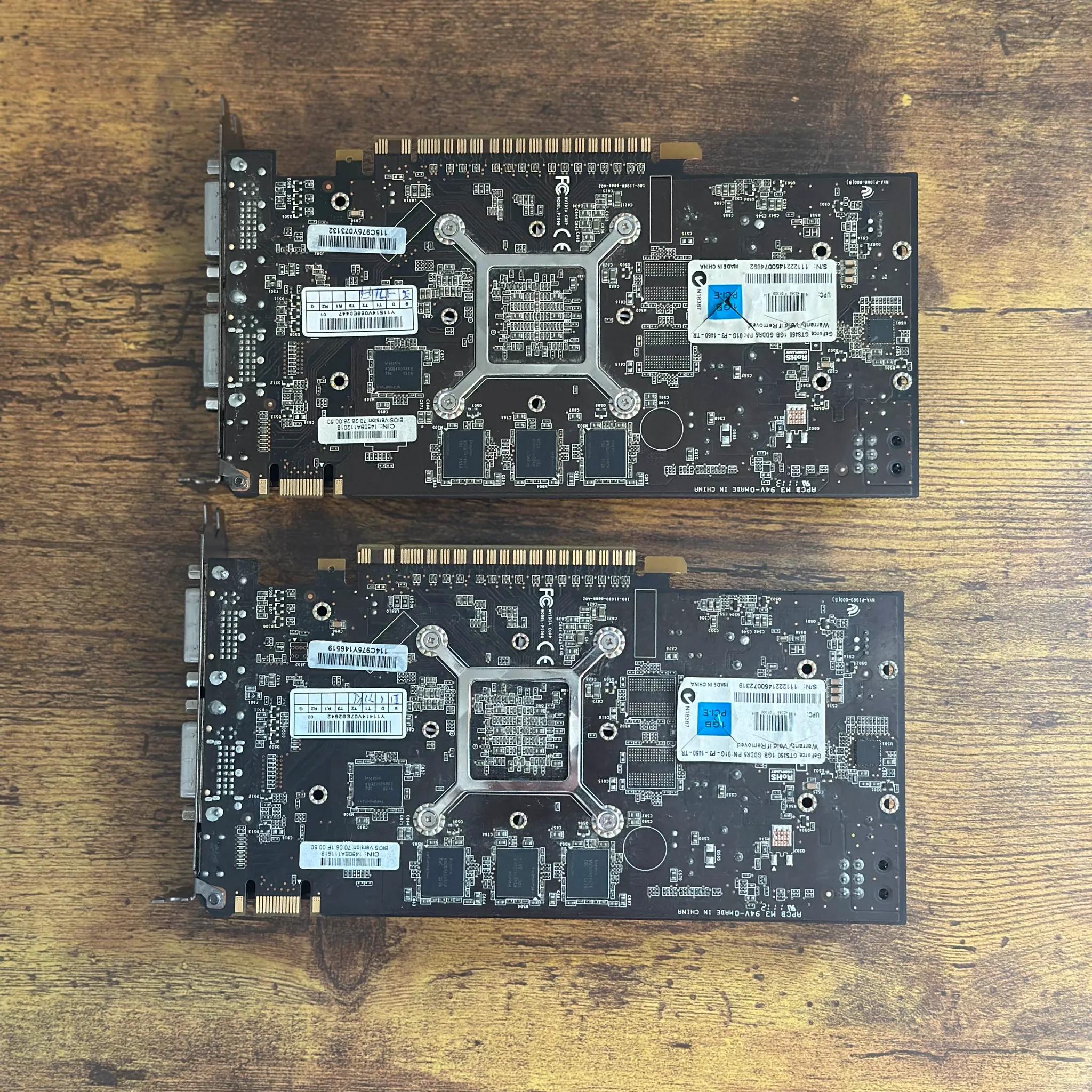 2X EVGA Nvidia Geforce GTS 450 1GB GDDR5 Graphics Card W/ SLI Bridge