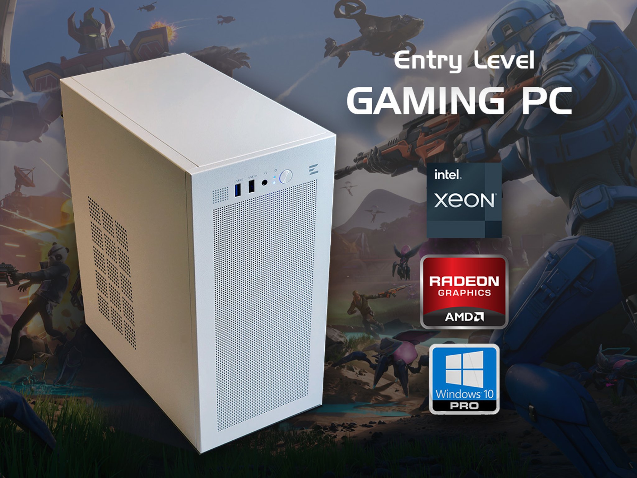 ⚡ Radeon Gaming PC | RX 480, Intel 8-CORE Xeon, 16GB RAM, 256GB M.2 + 320GB HDD, WIFI, Win 10 Pro
