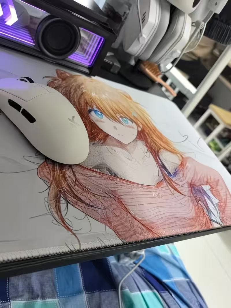 EVA Asuka Anime Mouse Pad – Abstract Line Art, Smooth Gaming Surface