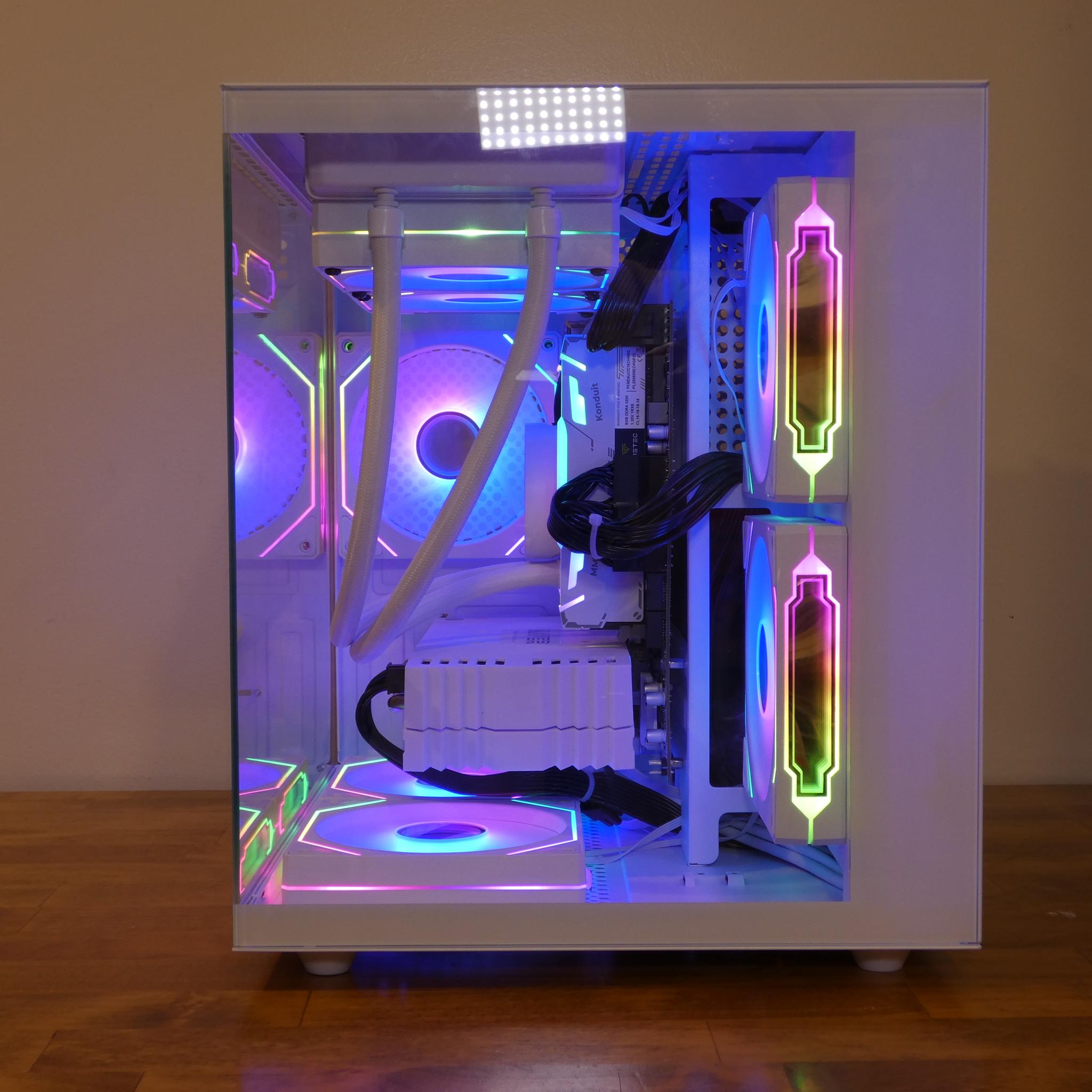 Custom All White Gaming PC | RX 580 8GB | Xeon 12-Core | 32GB RAM | 1TB NVMe SSD | RGB