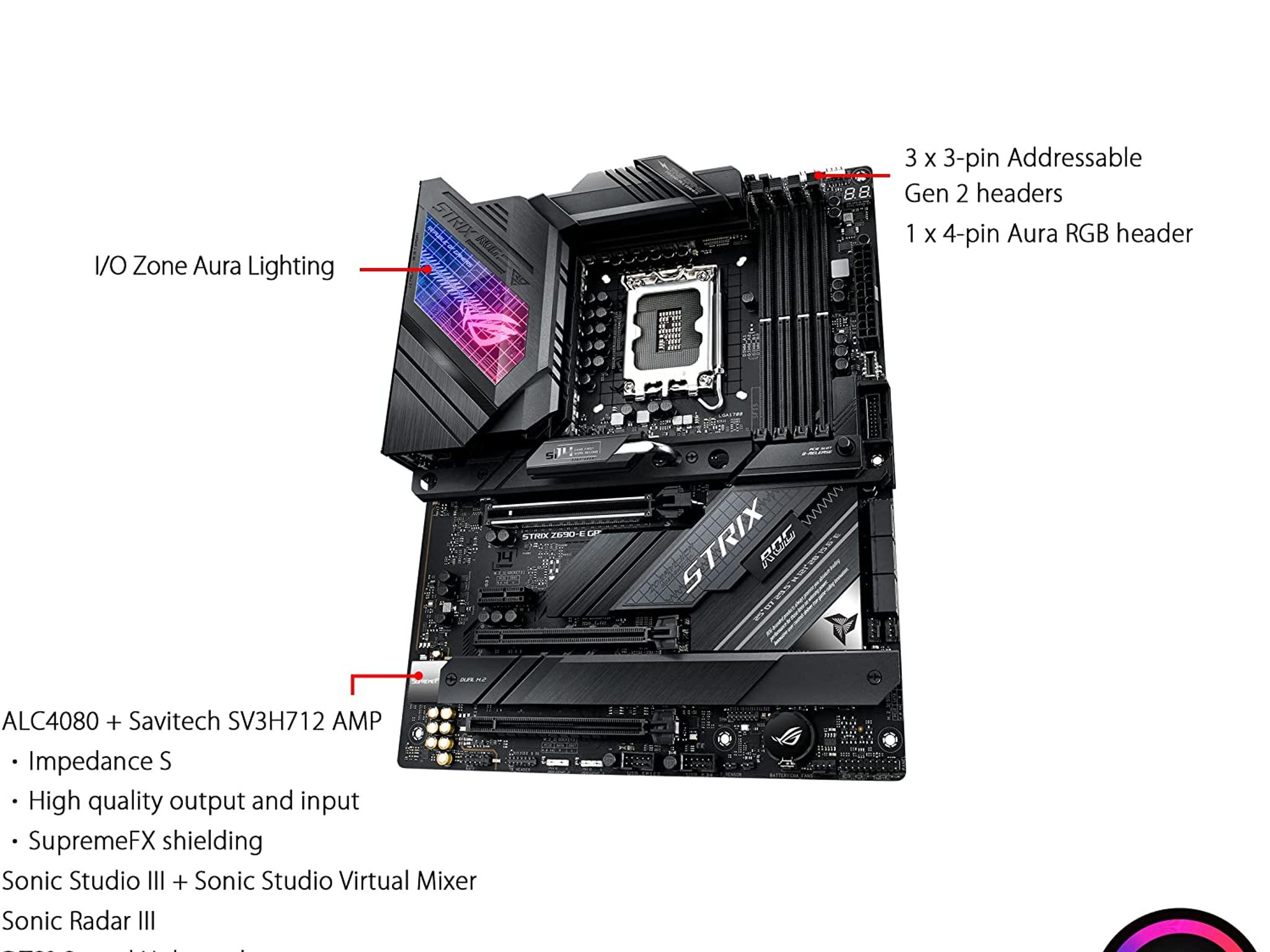 ASUS ROG STRIX Z690-E GAMING WIFI Intel Z690 LGA 1700 ATX DDR5 Gaming Motherboard