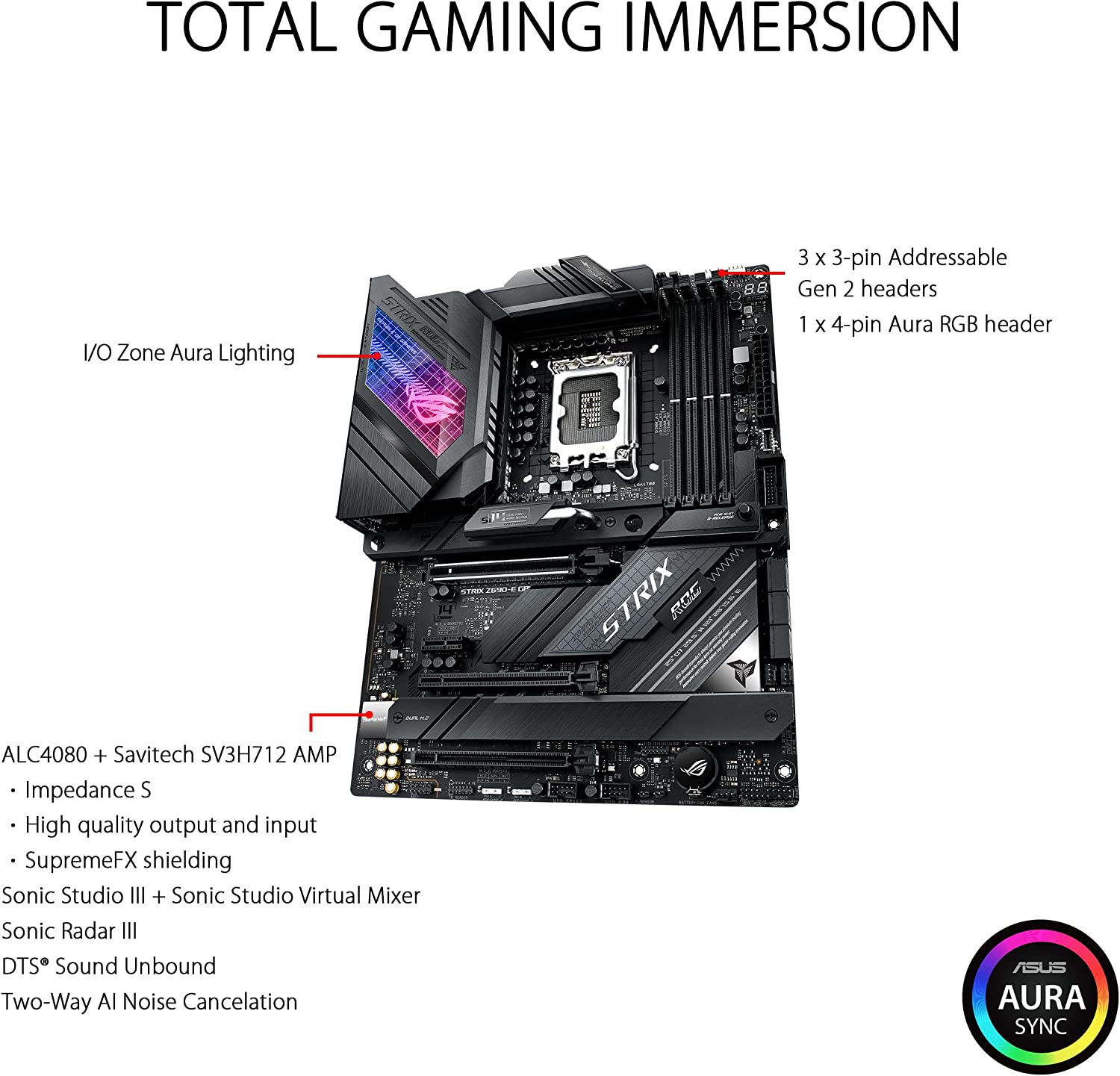 ASUS ROG STRIX Z690-E GAMING WIFI Intel Z690 LGA 1700 ATX DDR5 Gaming Motherboard