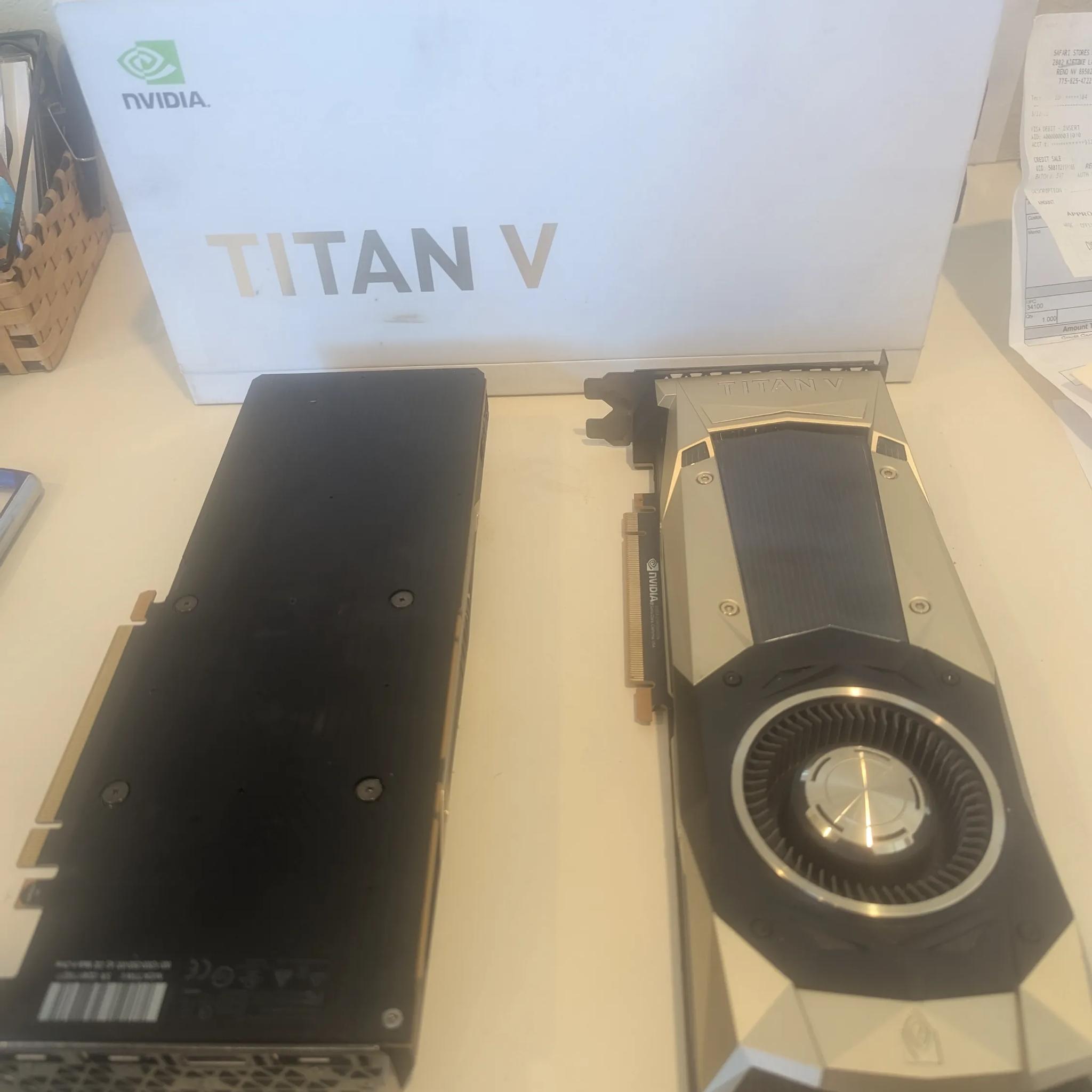 NVIDIA Titan V Used very little did not continue to mine my son moved away and I Don't know how.