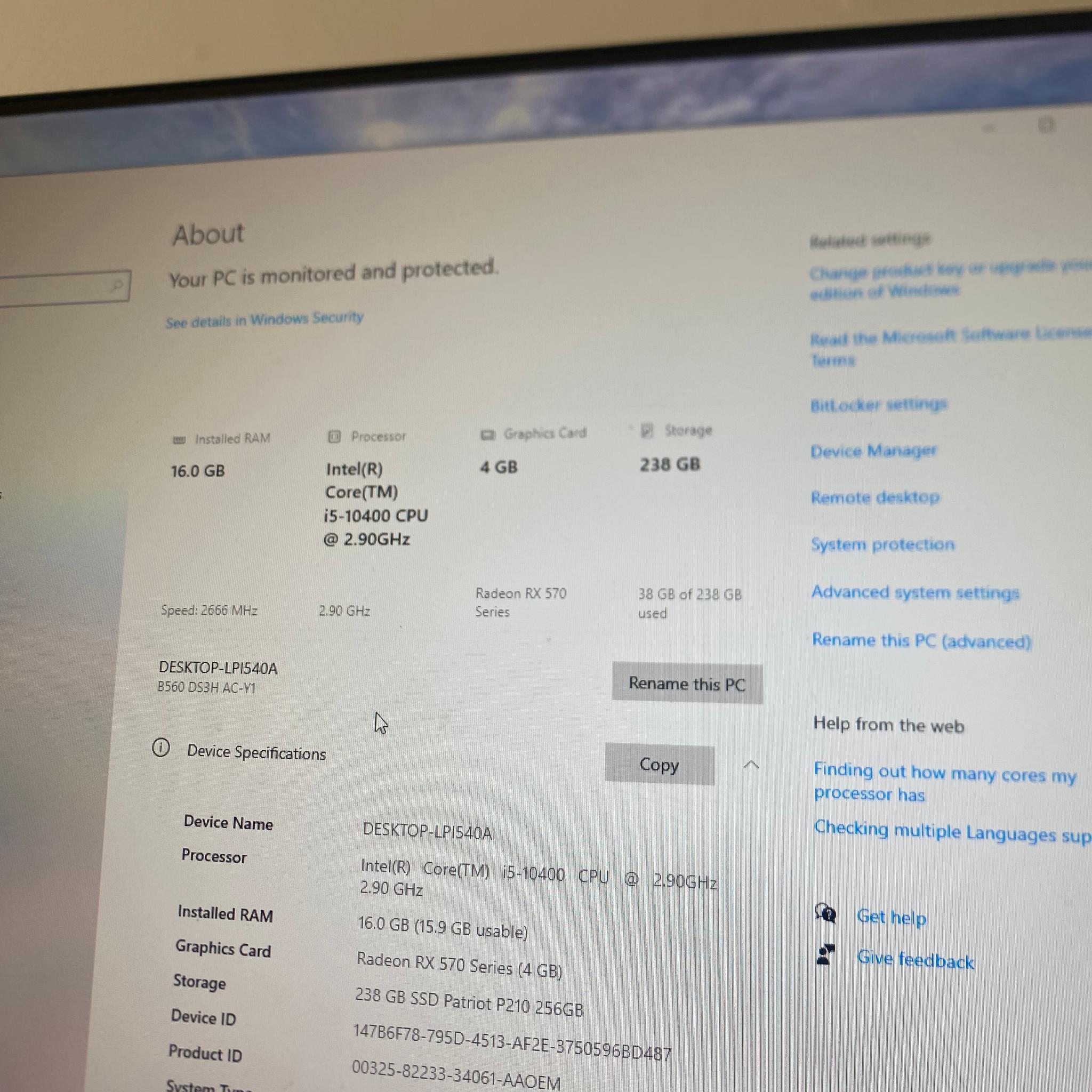 Radeon RX 570 Custom Gaming PC - Core i5-10400