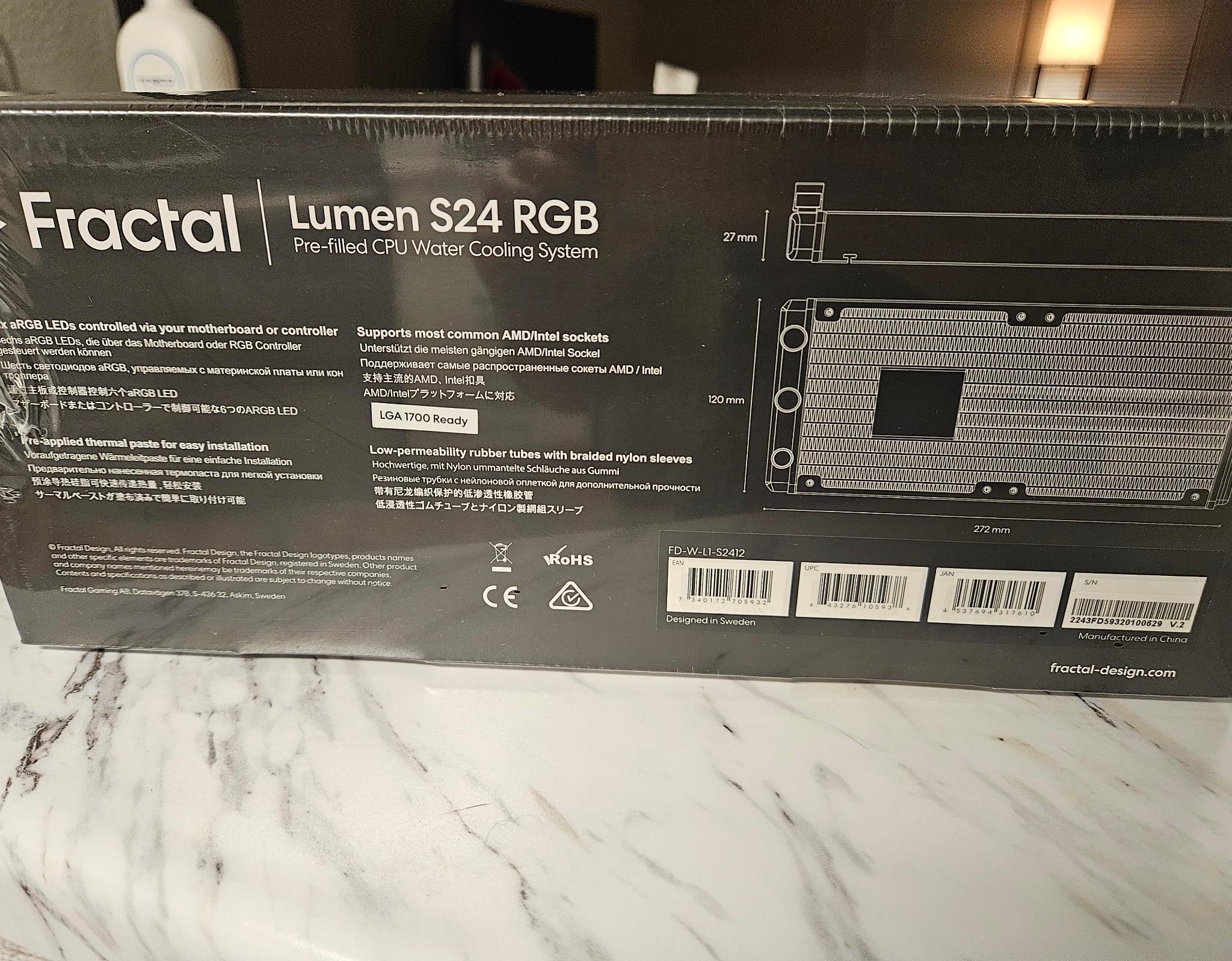 Lumen S24 RGB Pre-filled CPU Water Cooling System