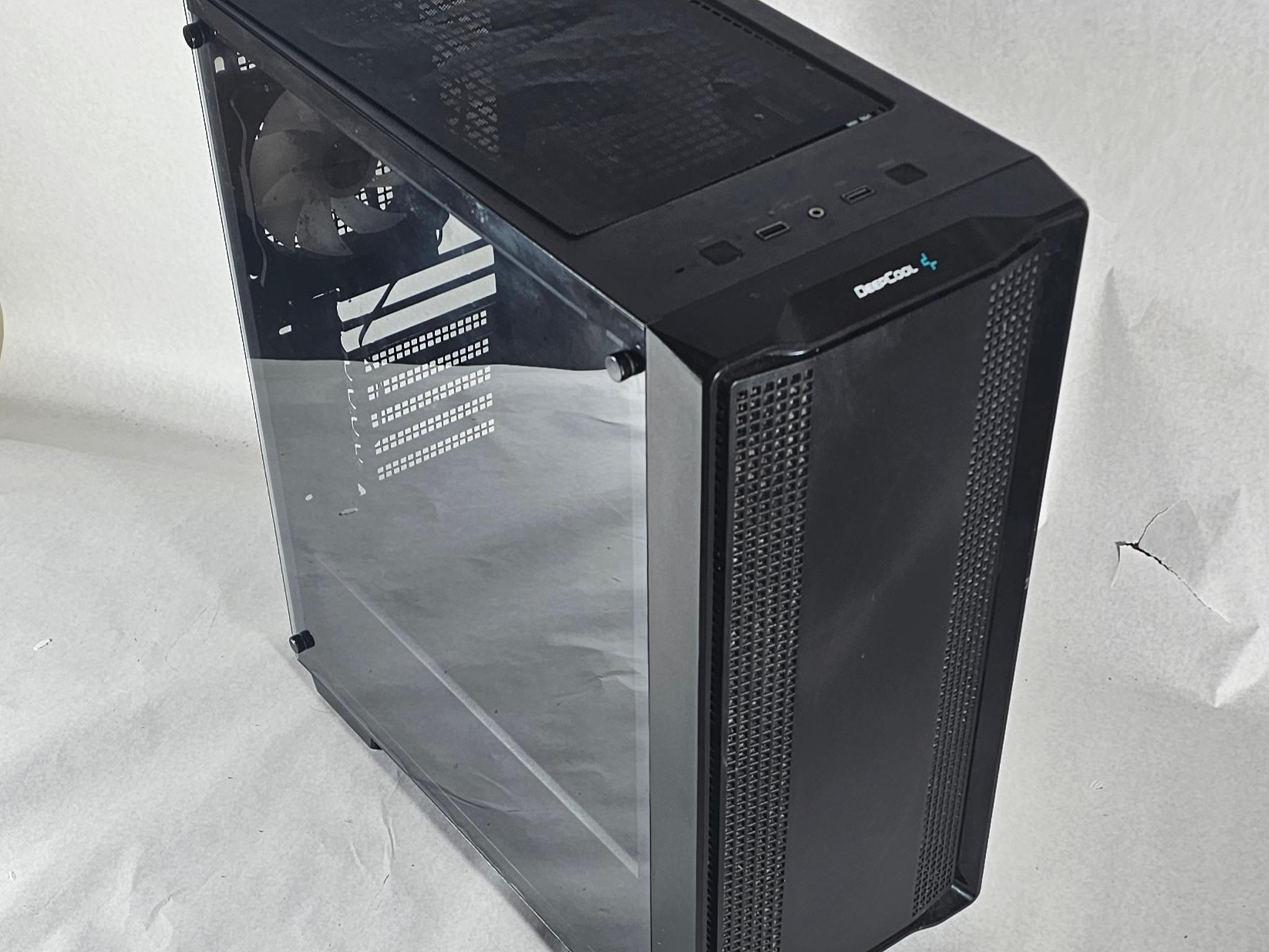 Black DeepCool PC Case with Tempered Glass w/ 3 Fans