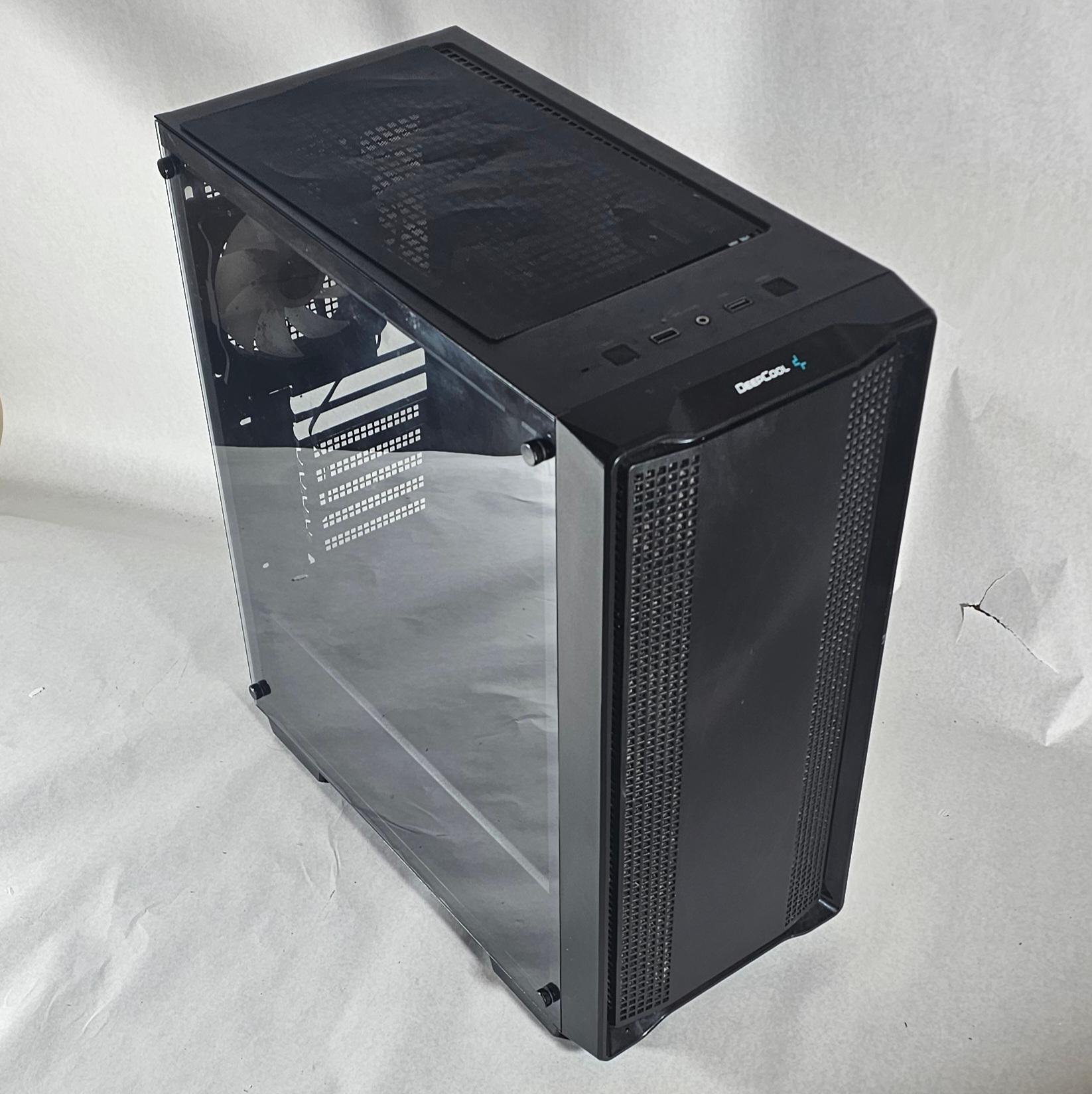 Black DeepCool PC Case with Tempered Glass w/ 3 Fans
