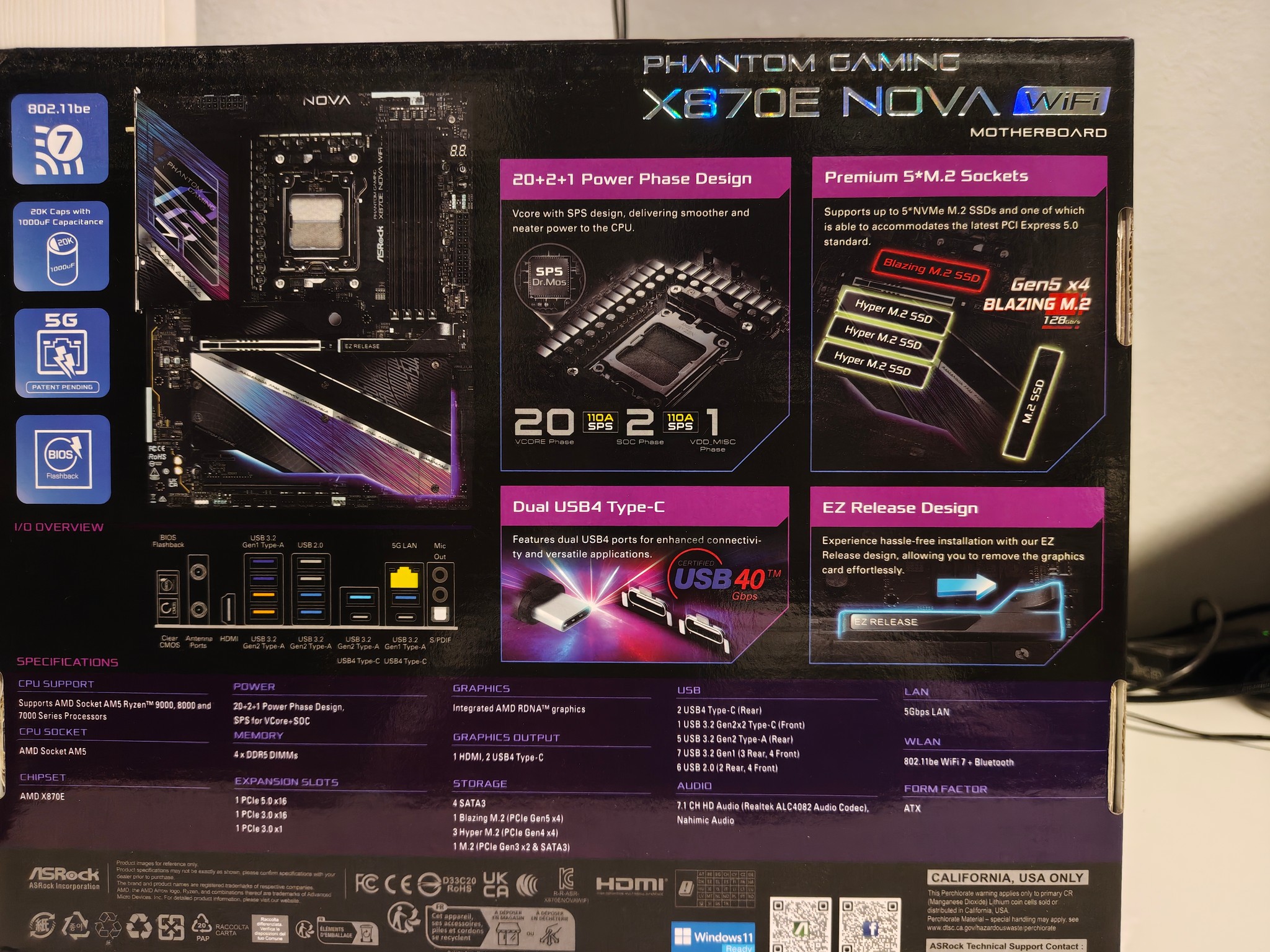 BNIB ASRock X870E NOVA WIFI AM5 Motherboard
