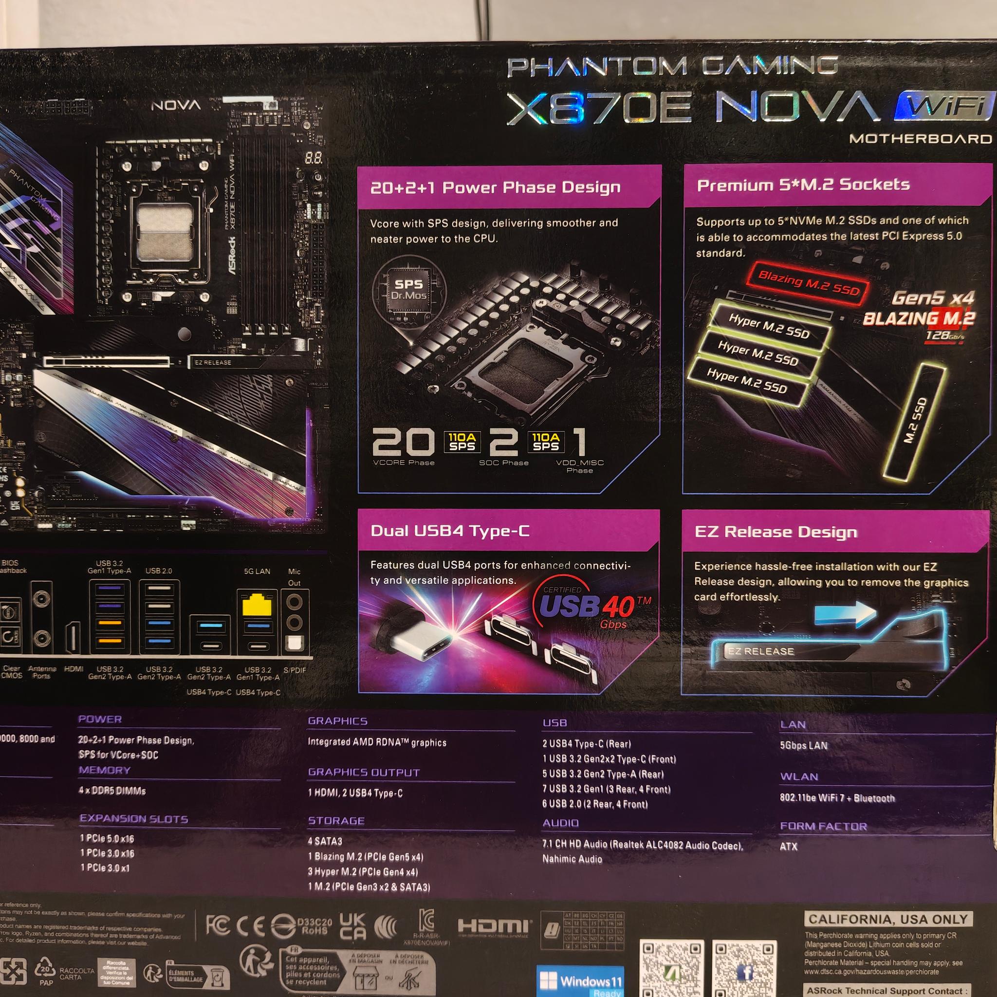 BNIB ASRock X870E NOVA WIFI AM5 Motherboard