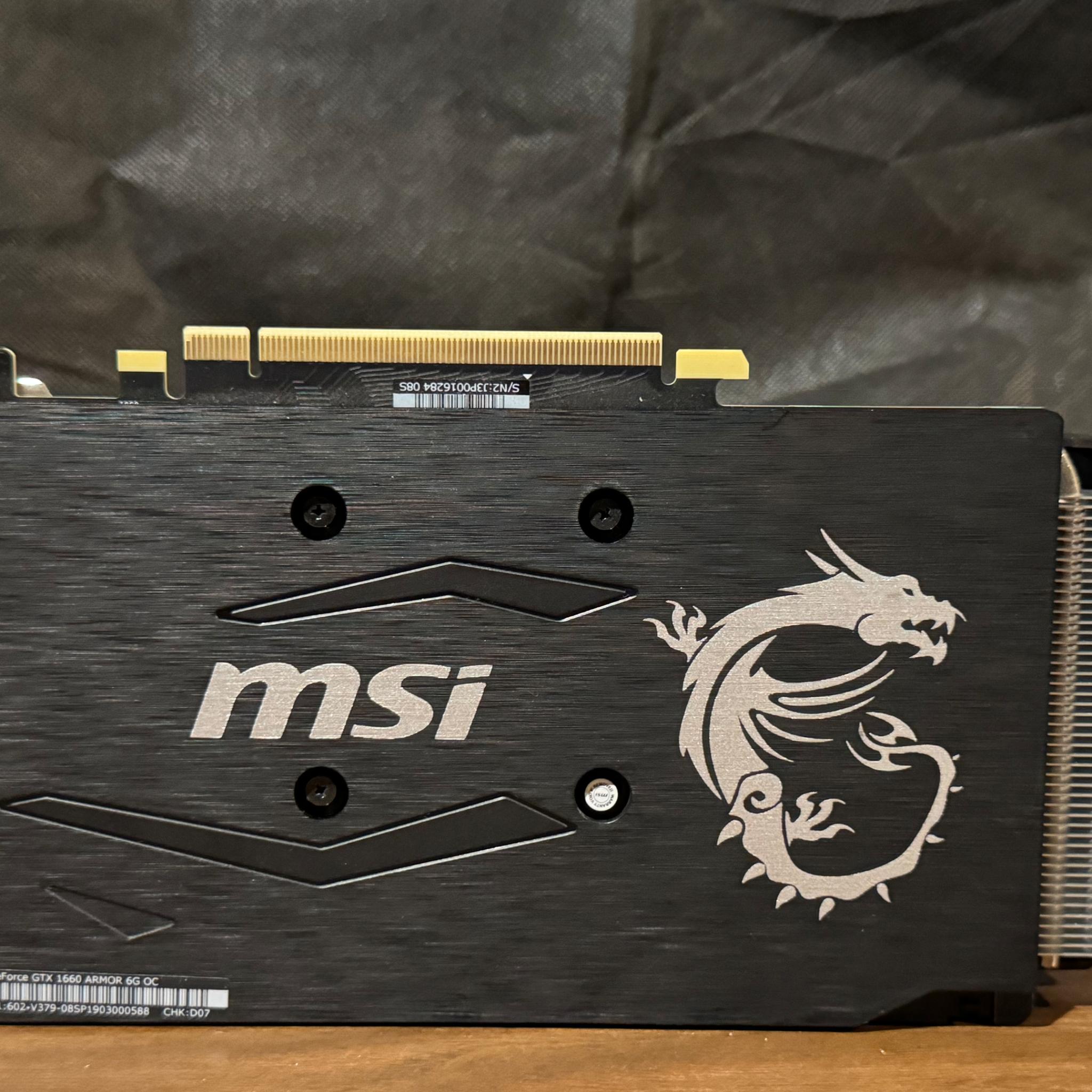 MSI NVIDIA GeForce GTX 1660 ARMOUR 6G OC Graphics Card GDDR5 6GB
