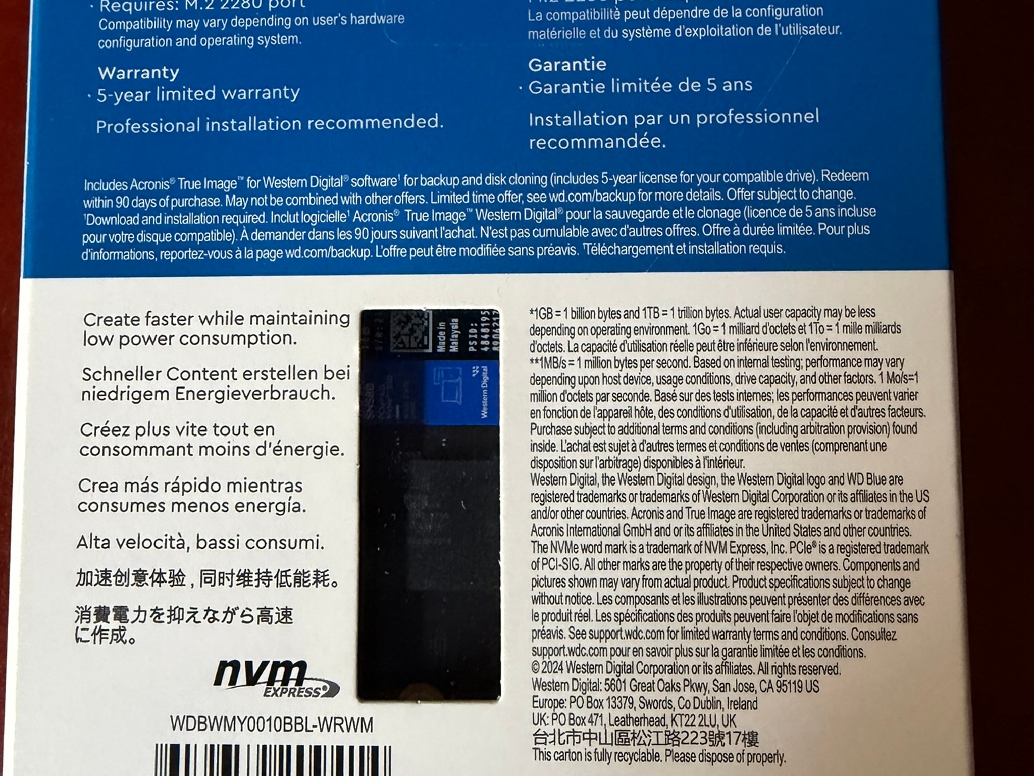 WD Blue SN580 1TB SSD