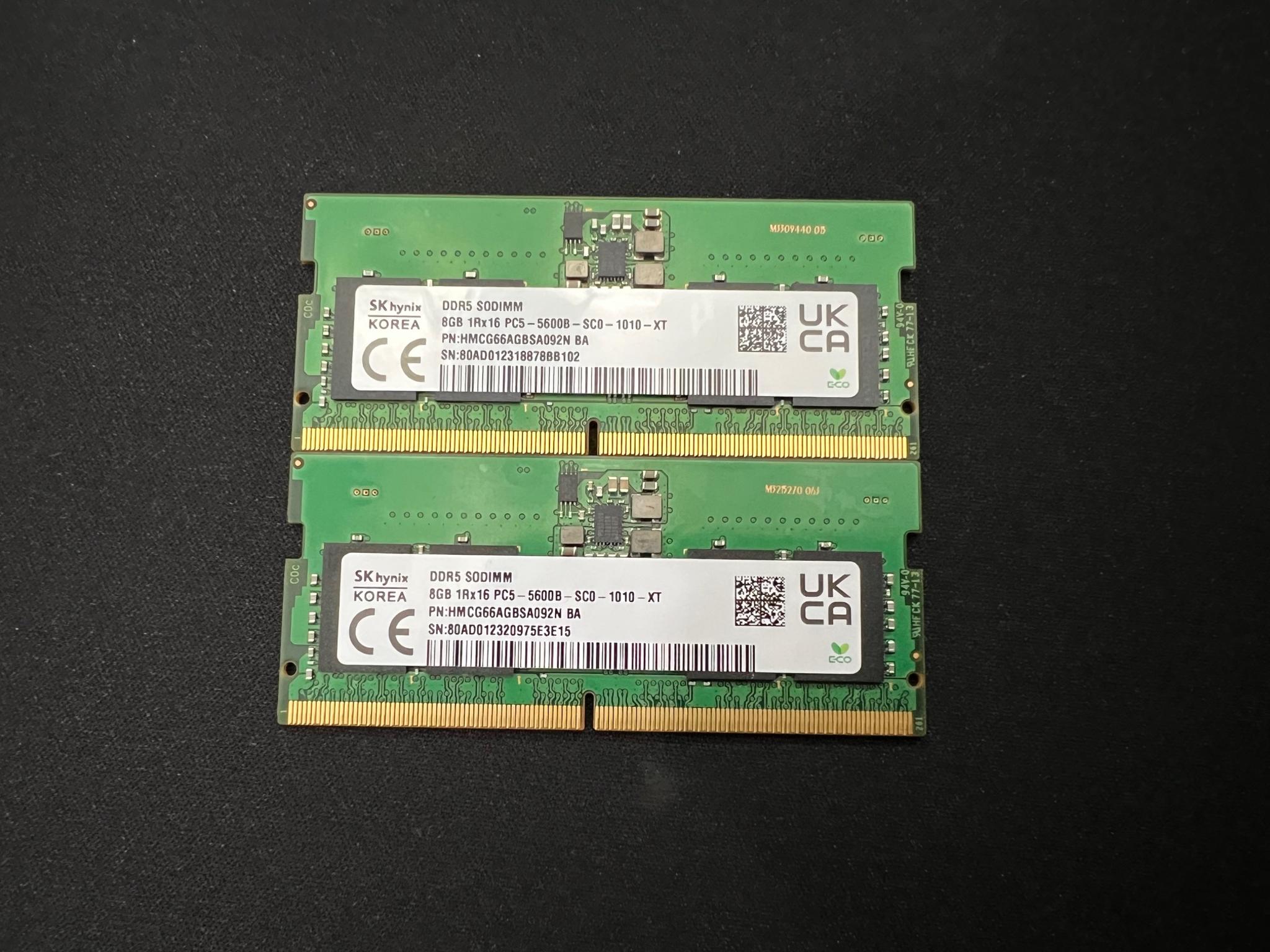 16GB (2x8GB) DDR5 5600MHz PC5-44800 SODIMM SK Hynix