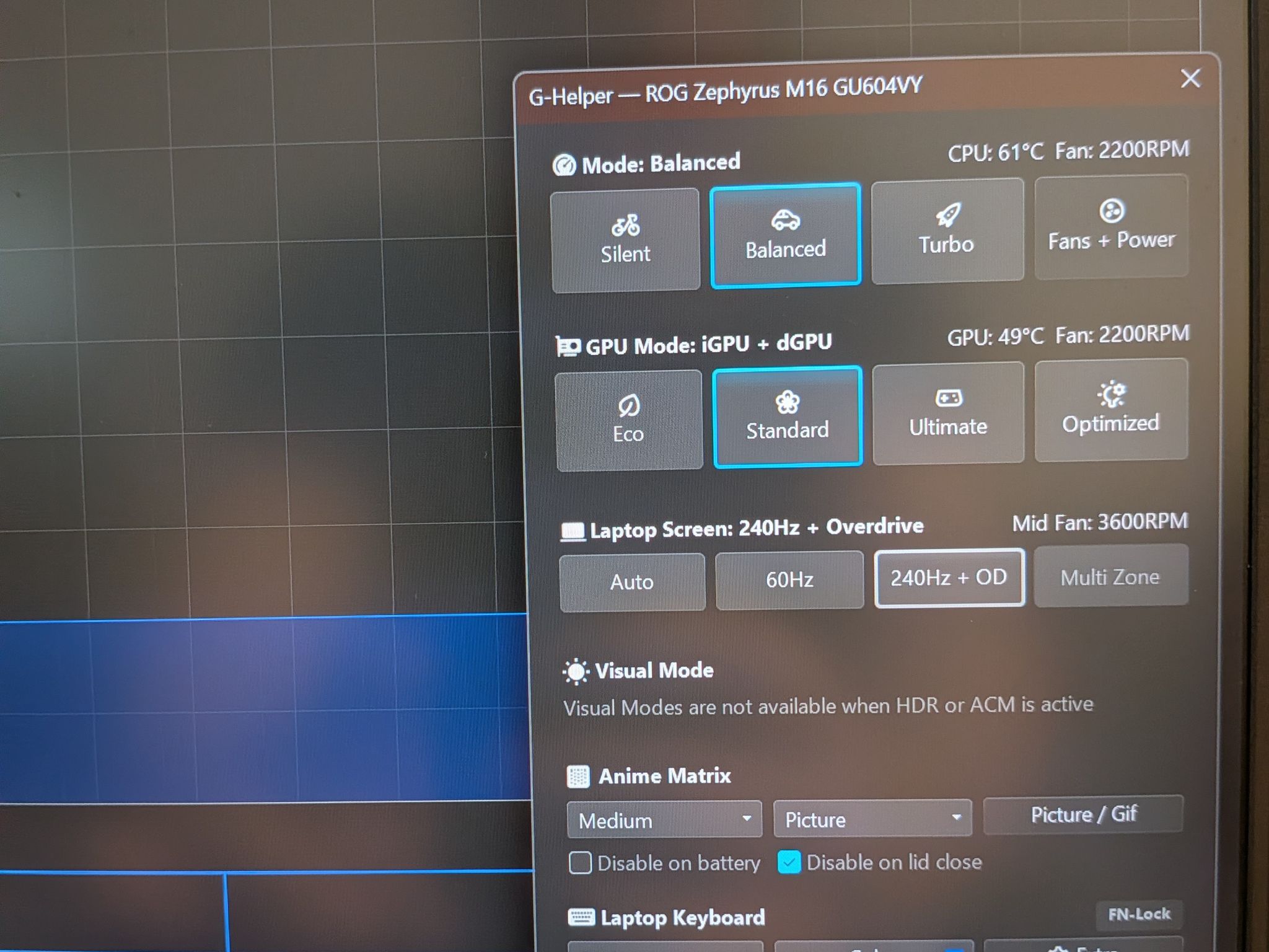 Asus Zephyrus M16 Anime Matrix, 4090, 64G RAM, 2T SSD