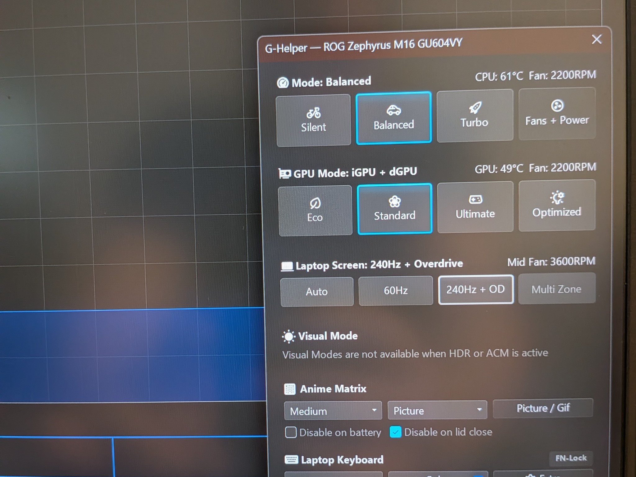 Asus Zephyrus M16 Anime Matrix, 4090, 64G RAM, 2T SSD