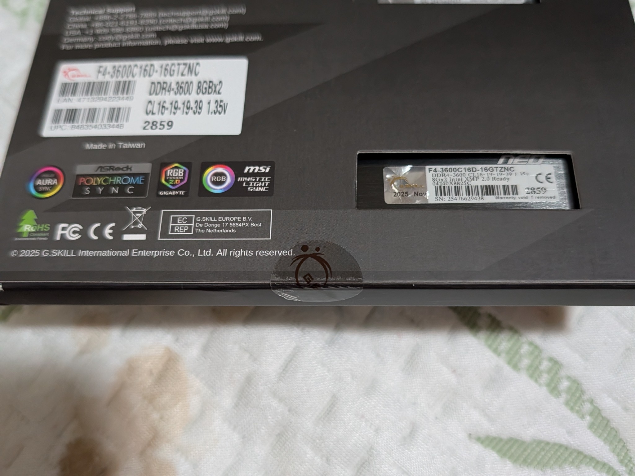 [SEALED] G.Skill Trident Z Neo 16GB (2x8GB) DDR4-3600 CL16 - Brand New RMA
