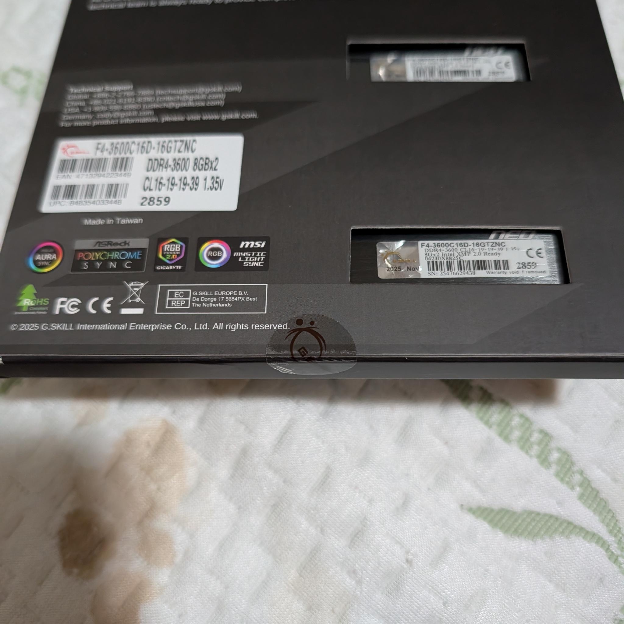 [SEALED] G.Skill Trident Z Neo 16GB (2x8GB) DDR4-3600 CL16 - Brand New RMA