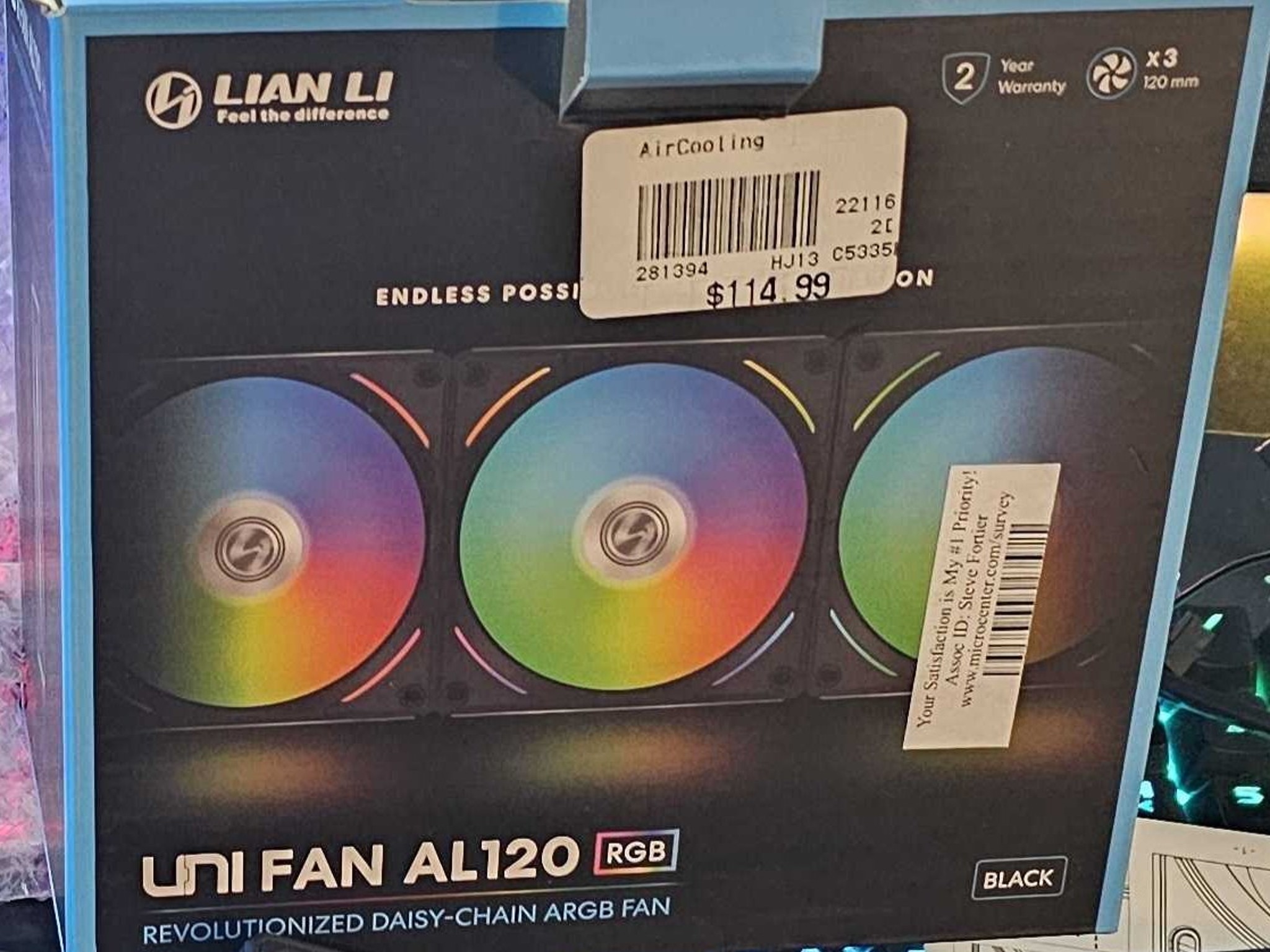 Lian-Li AL120 Unifan Black 3-Pack with Control Hub