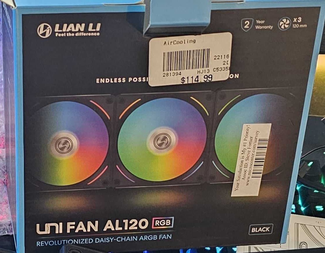 Lian-Li AL120 Unifan Black 3-Pack with Control Hub