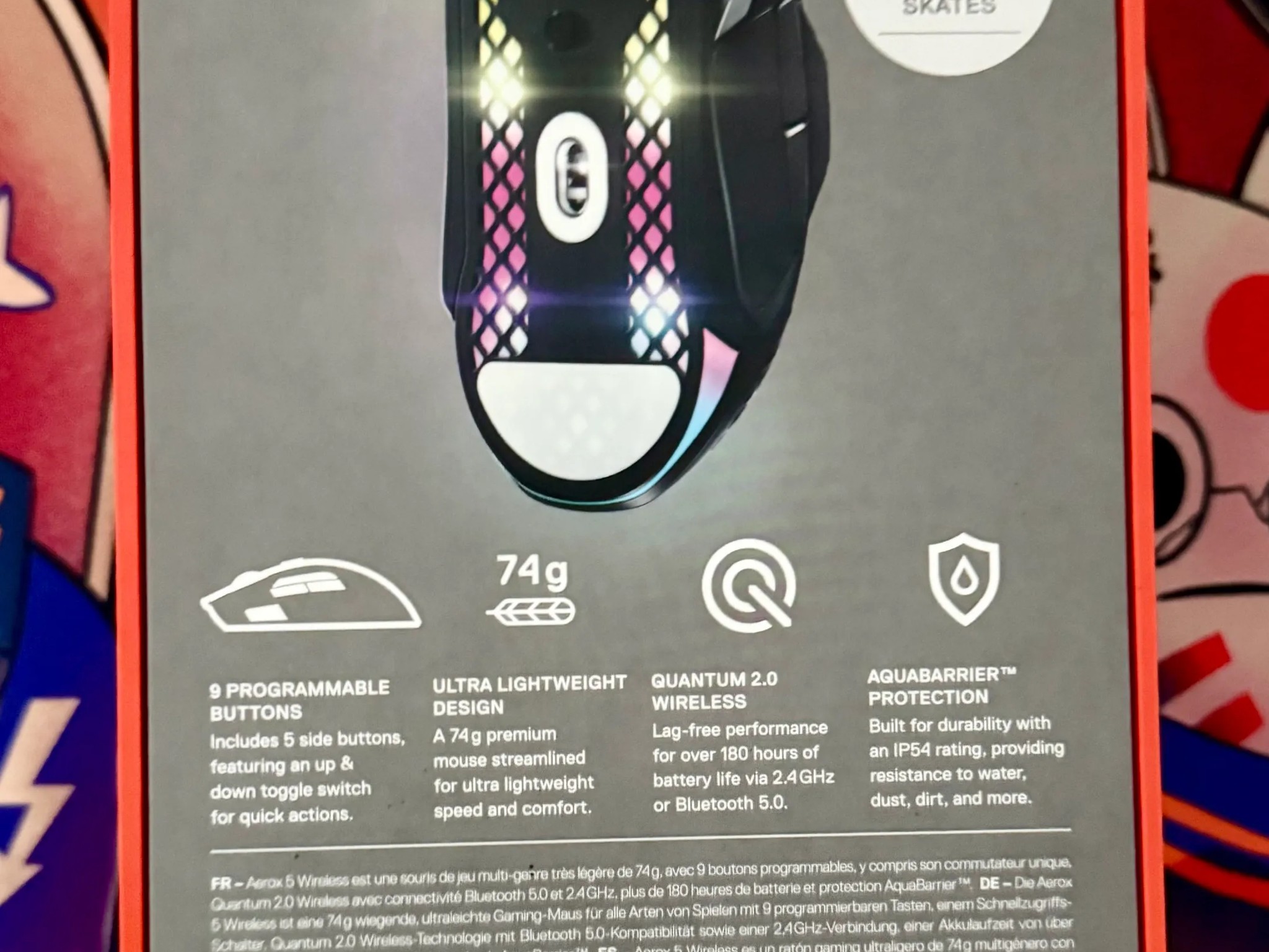 BNIB Aerox 5 Wireless SteelSeries Holey RGB Gaming Mouse (Black)