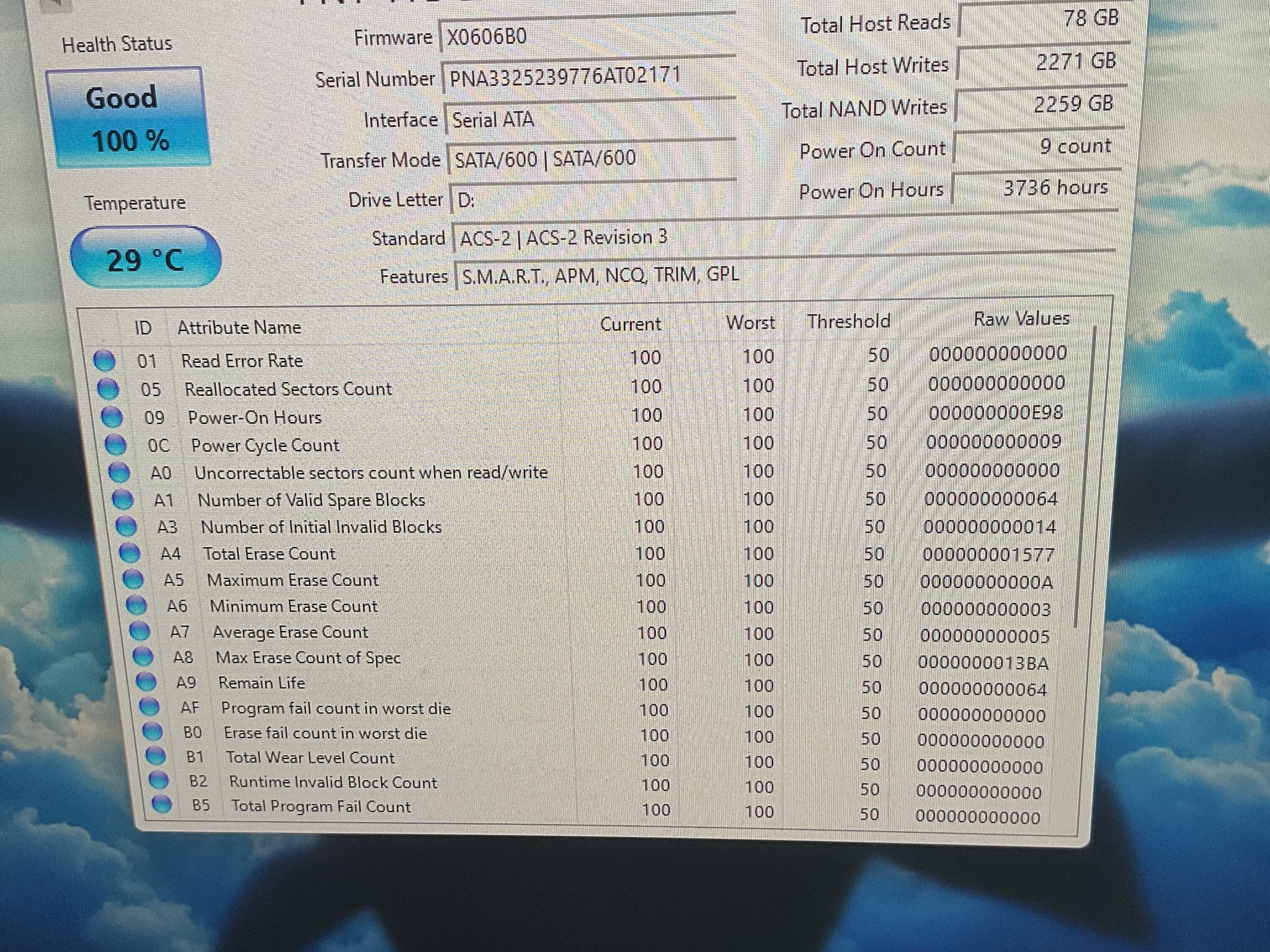 PNY CS900 1TB SATA SSD (100%HEALTH) ,TESTED ON CRYSTALDISK