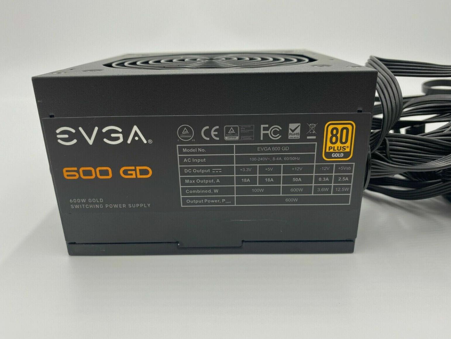 EVGA 600 GD 600W Gold Switching Power Supply 100-GD-0600-B1