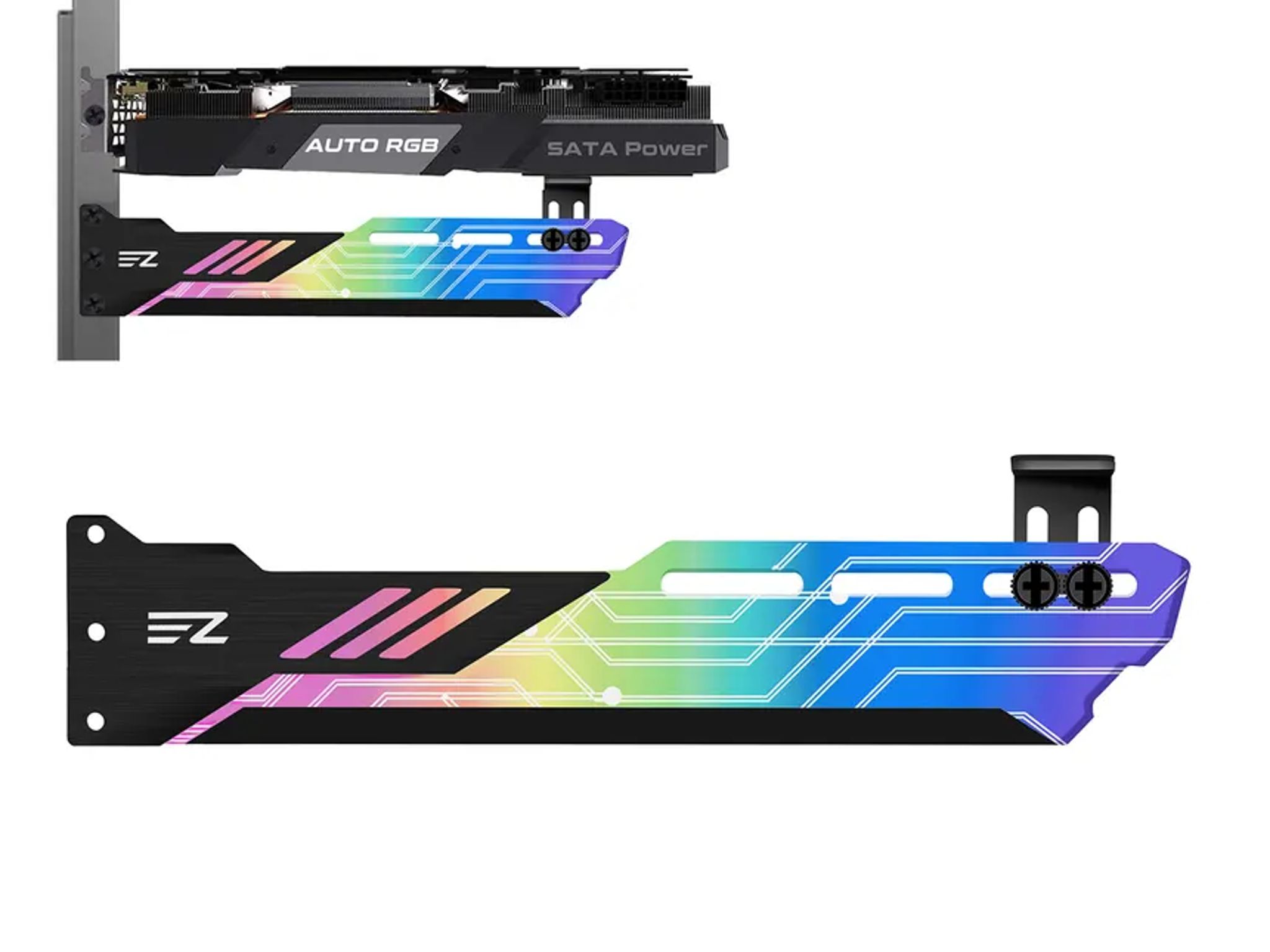 EZDIY GPU Support Bracket ARGB RX 7700 9070 9060 RTX 5090 5080 5070 5060 4070 4060 3080 TI Super XT