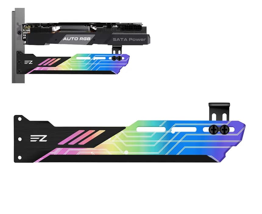 EZDIY GPU Support Bracket ARGB RX 7700 9070 9060 RTX 5090 5080 5070 5060 4070 4060 3080 TI Super XT