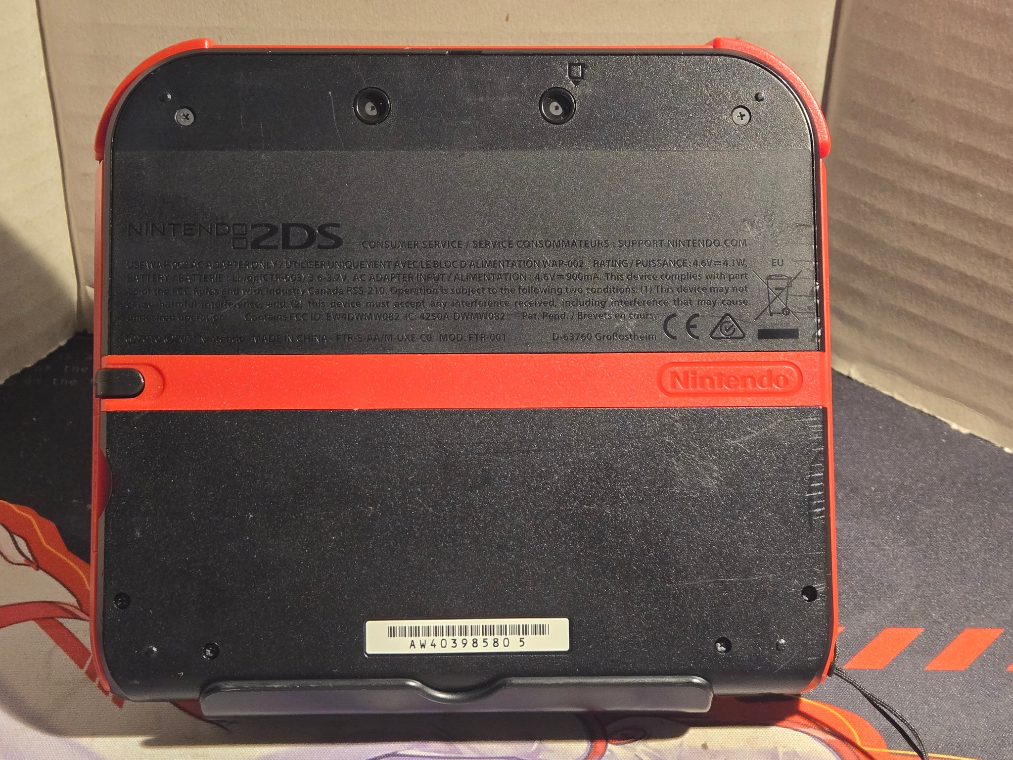 CUSTOM REFURBISHED Nintendo 2DS Black/Red Handheld Console, Mario Kart 7 Edition