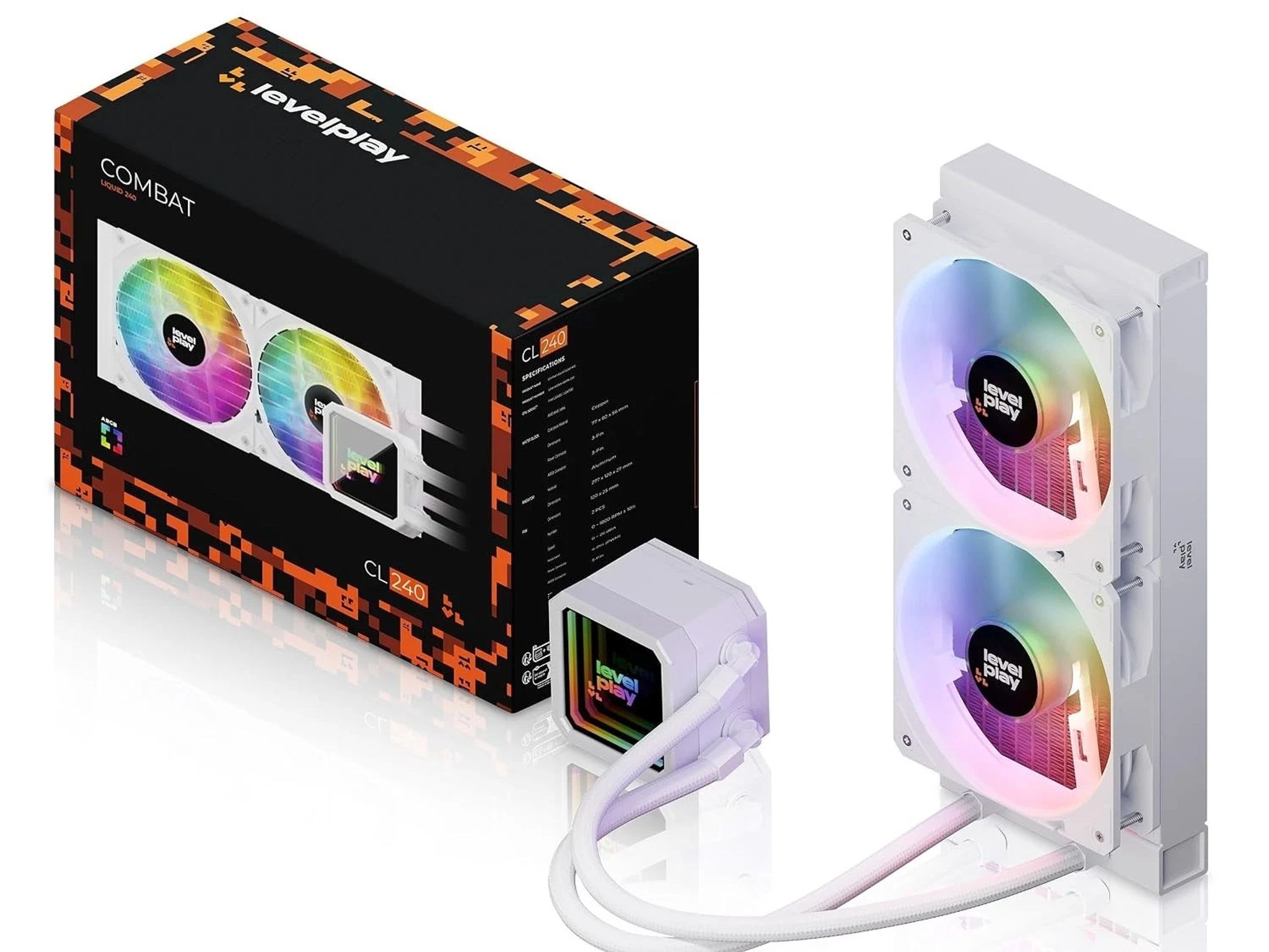 Levelplay Combat CL240 AIO Liquid Cooler -WHITE (NEW)