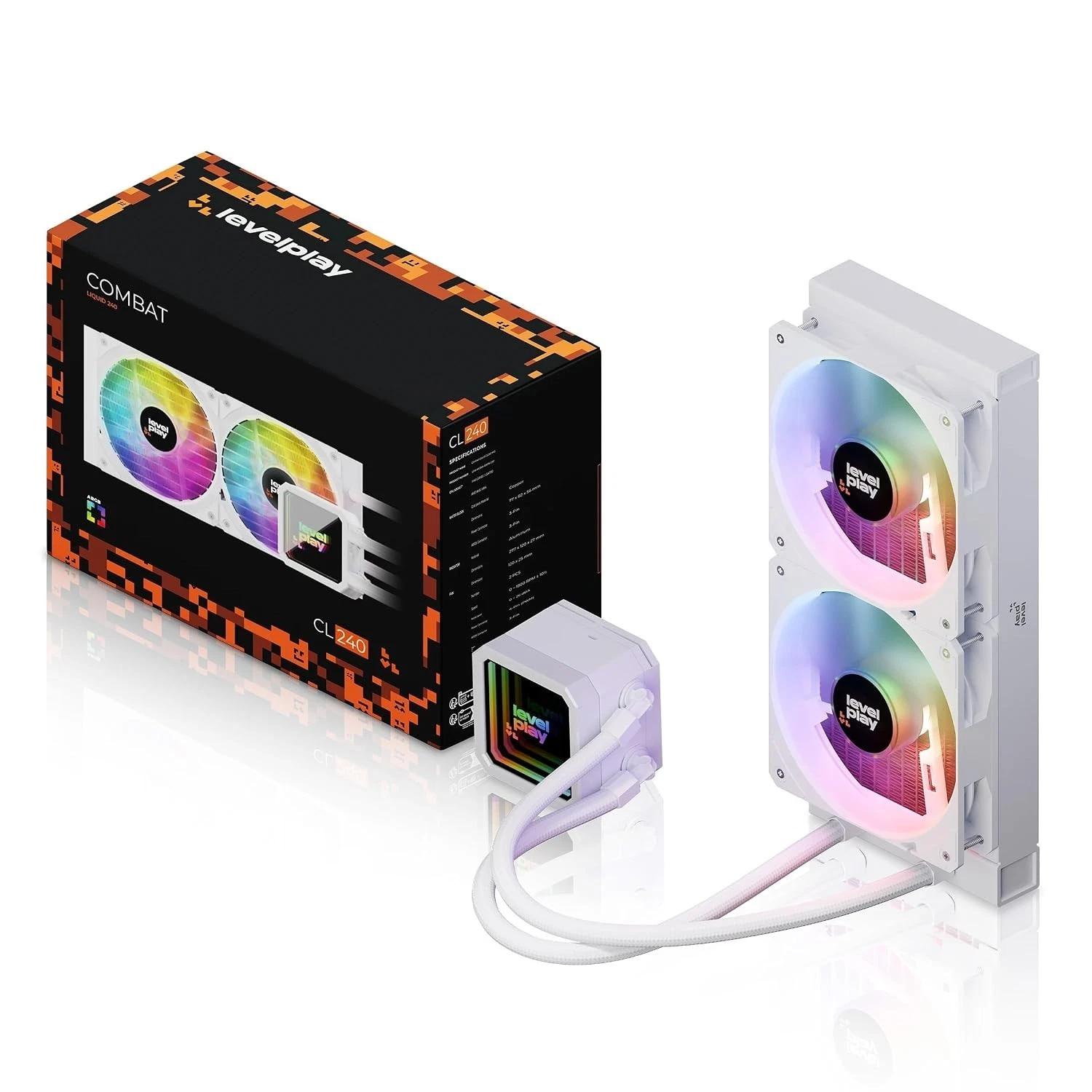 Levelplay Combat CL240 AIO Liquid Cooler -WHITE (NEW)