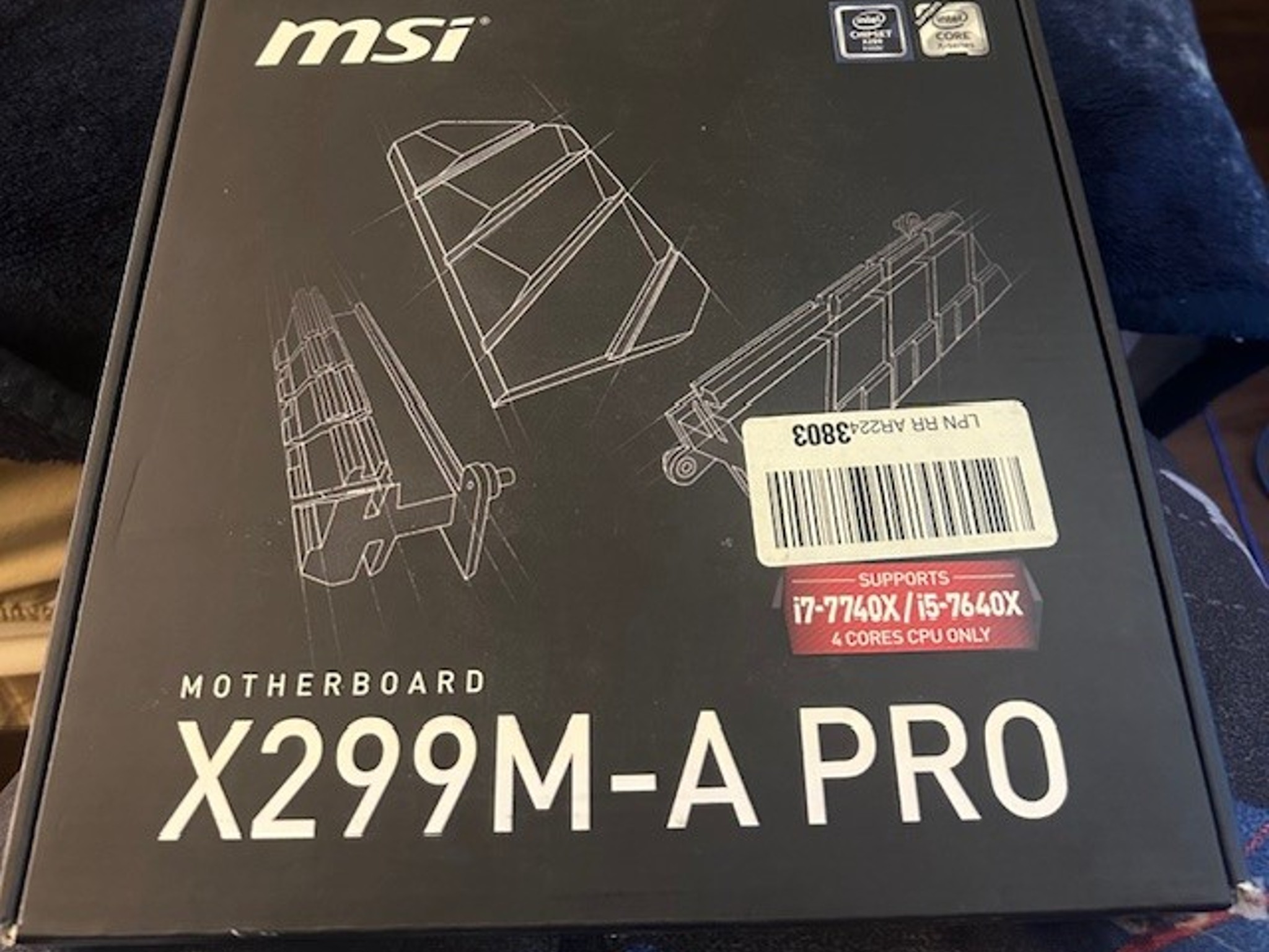 MSI X299M-A PRO Micro ATX LGA2066 MOBO with i7-7740x Pre-installed